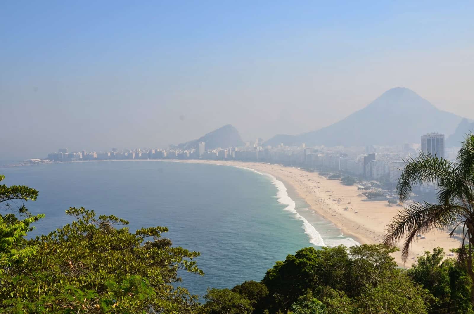 Looking over Copacabana Beach from Fort Duque de Caxias in Rio de Janeiro, Brazil