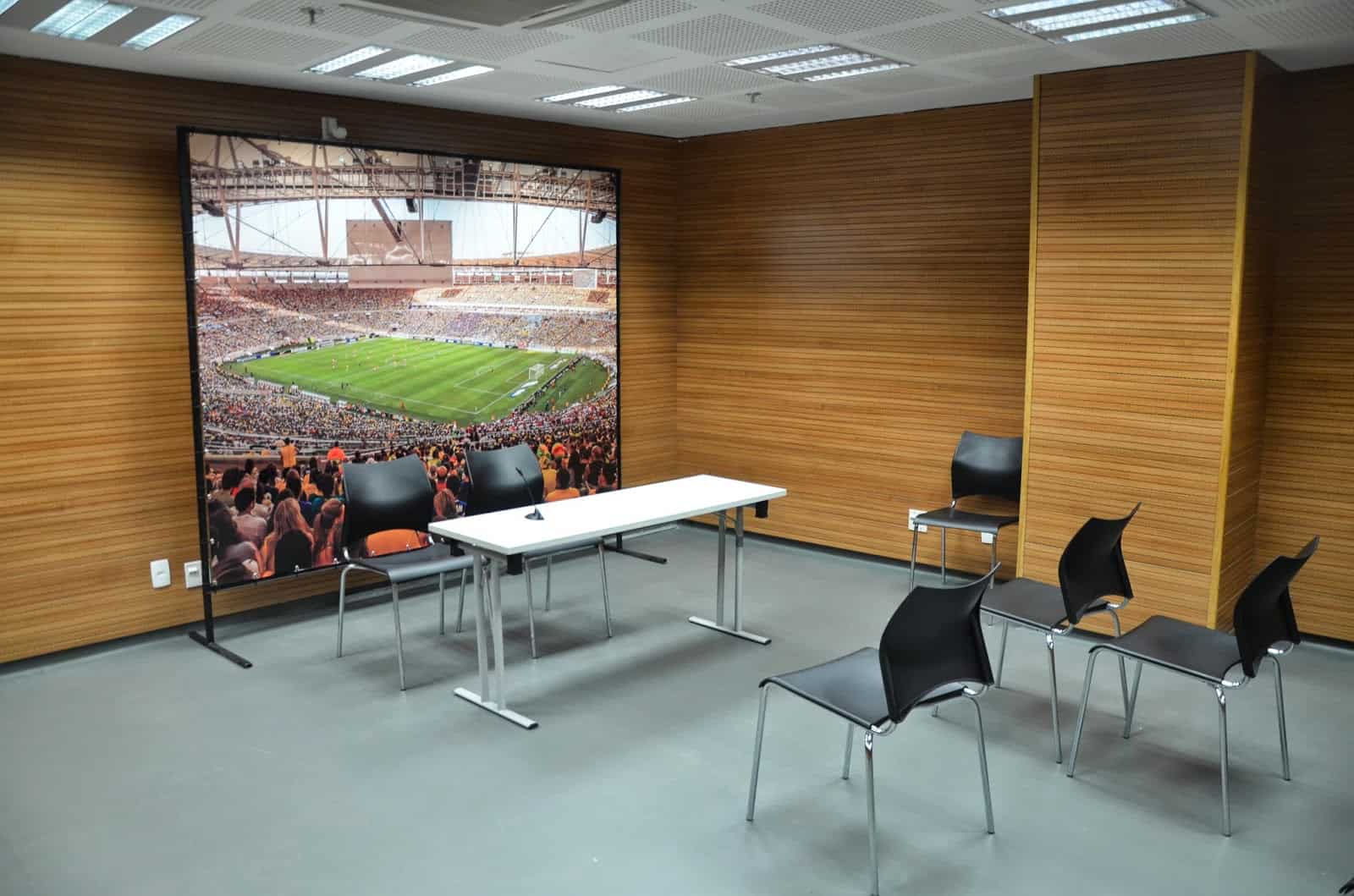 Press room at Estádio do Maracanã in Rio de Janeiro, Brazil