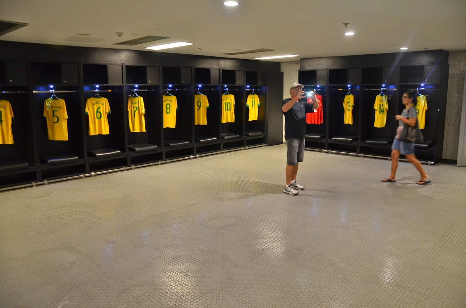 Brazilian national team locker room at Estádio do Maracanã in Rio de Janeiro, Brazil