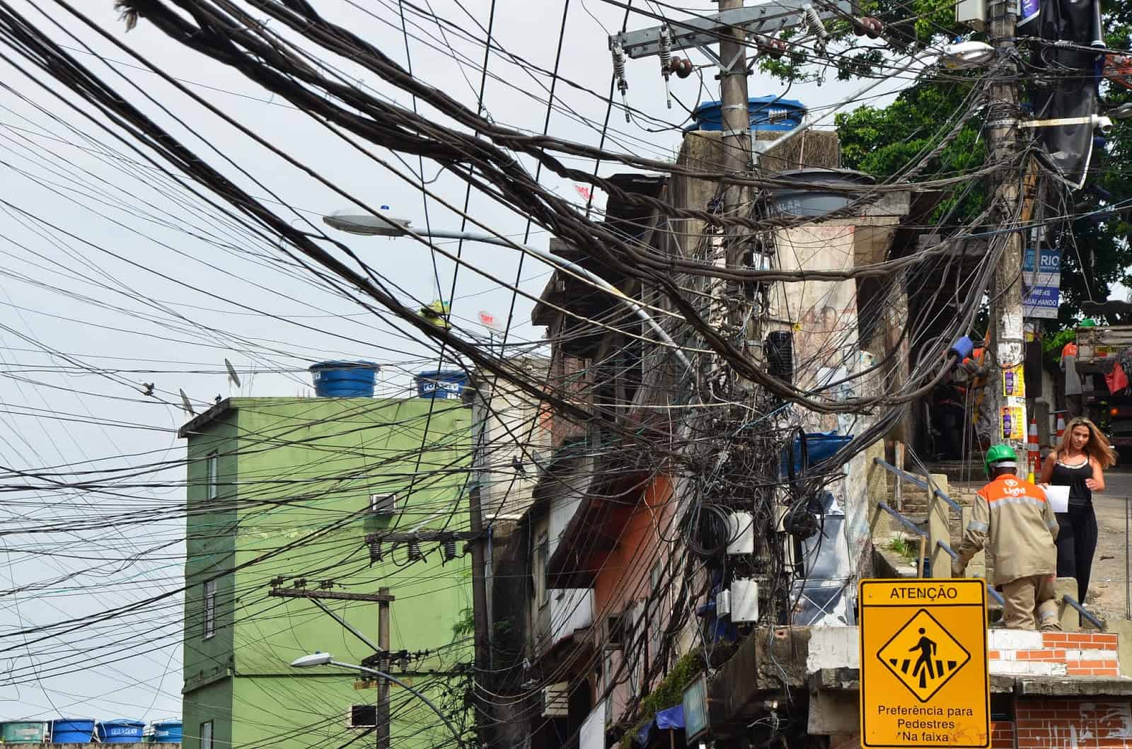 Powerlines at Rocinha favela, Rio de Janeiro, Brazil