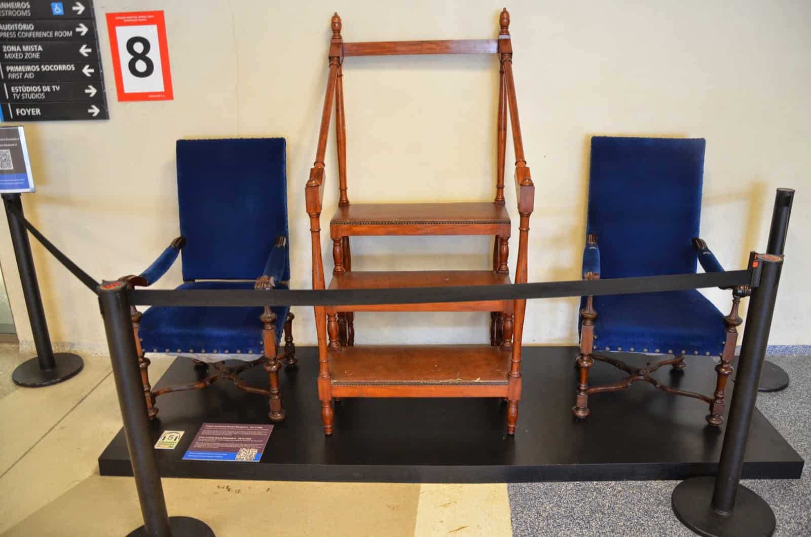 Queen Elizabeth's chair and Pope John Paul II's pulpit