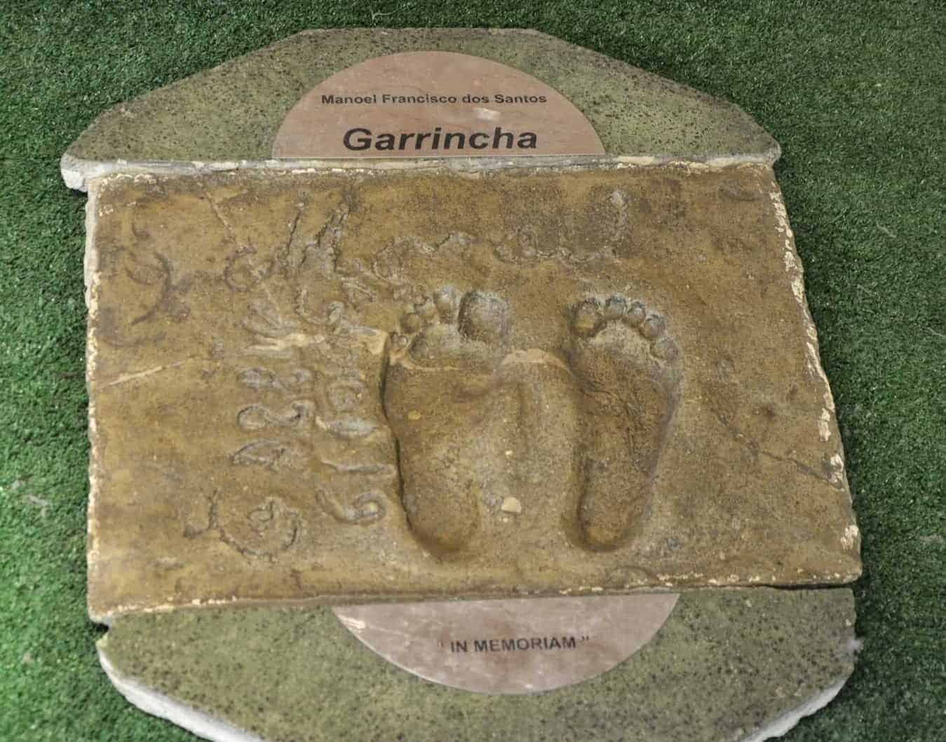 Garrincha's footprint at Estádio do Maracanã in Rio de Janeiro, Brazil