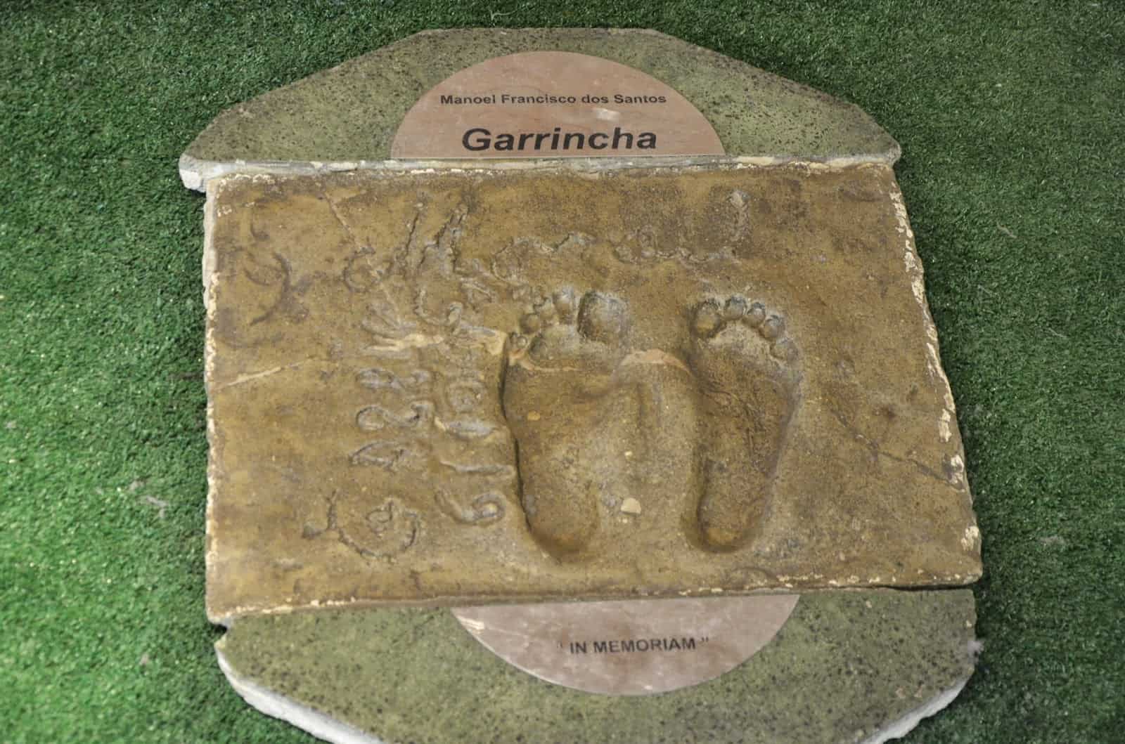 Garrincha's footprint at Estádio do Maracanã in Rio de Janeiro, Brazil