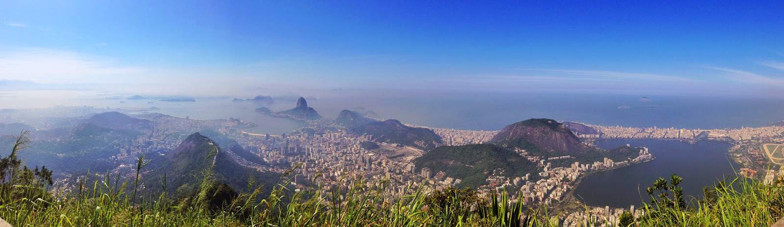 The view from Cristo Redentor at Corcovado in the Tijuca Forest National Park, Rio de Janeiro, Brazil