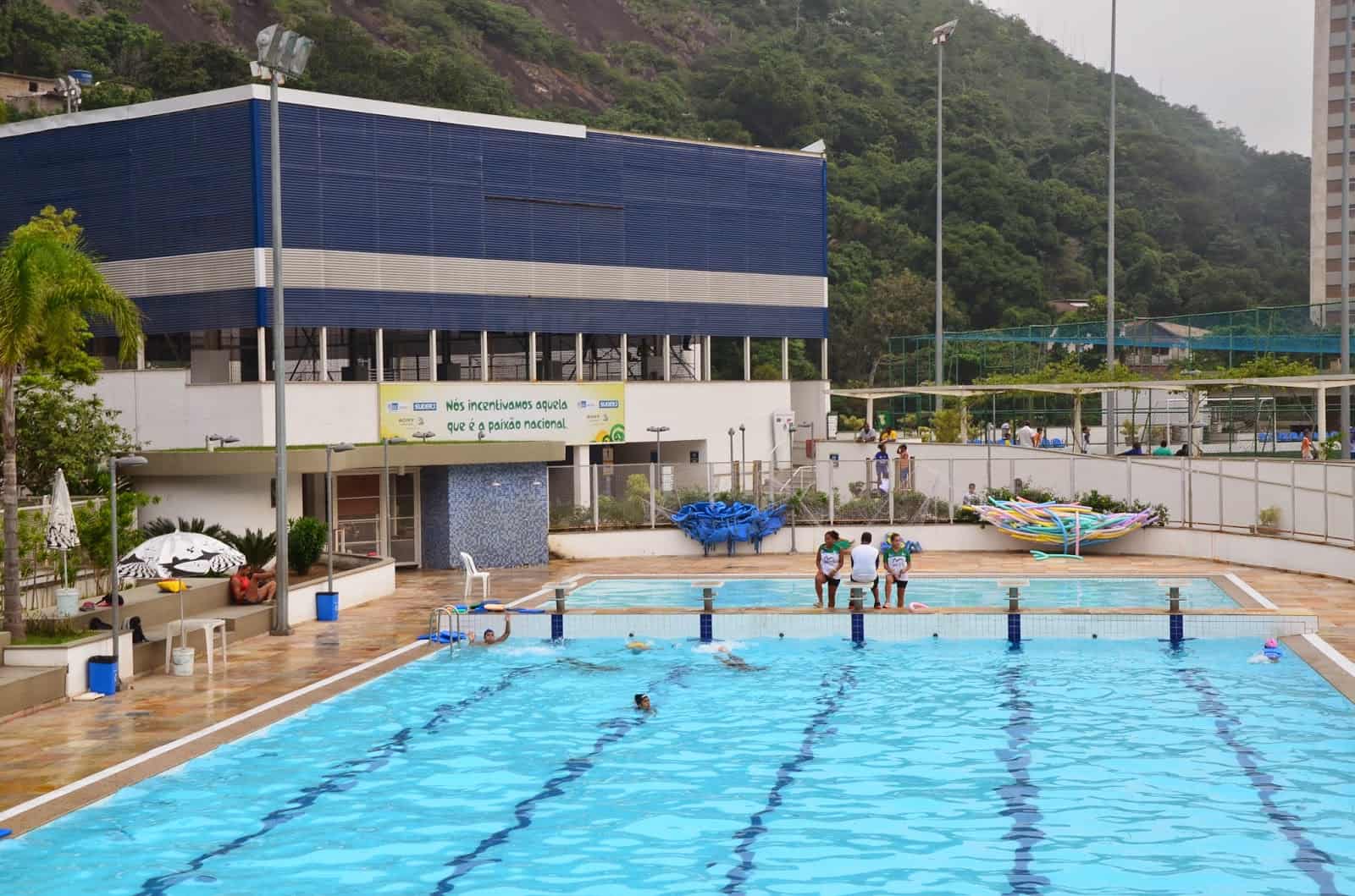 Swimming pool at Rocinha favela, Rio de Janeiro, Brazil