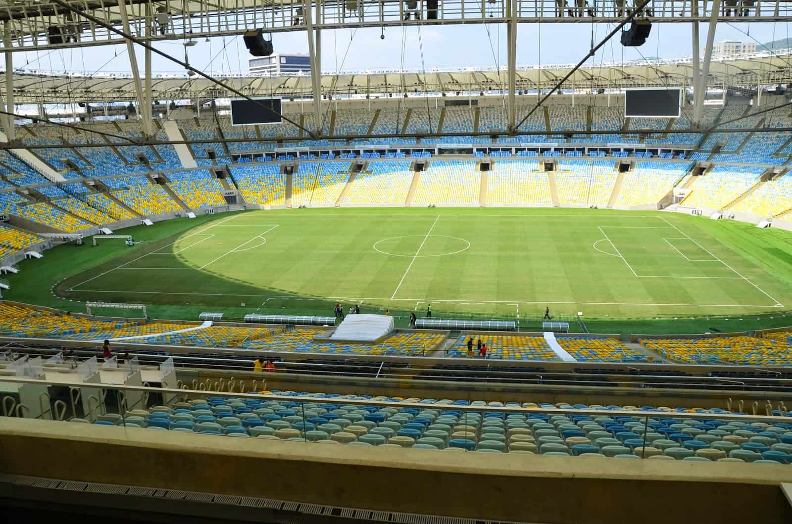 View from the press area at Estádio do Maracanã in Rio de Janeiro, Brazil