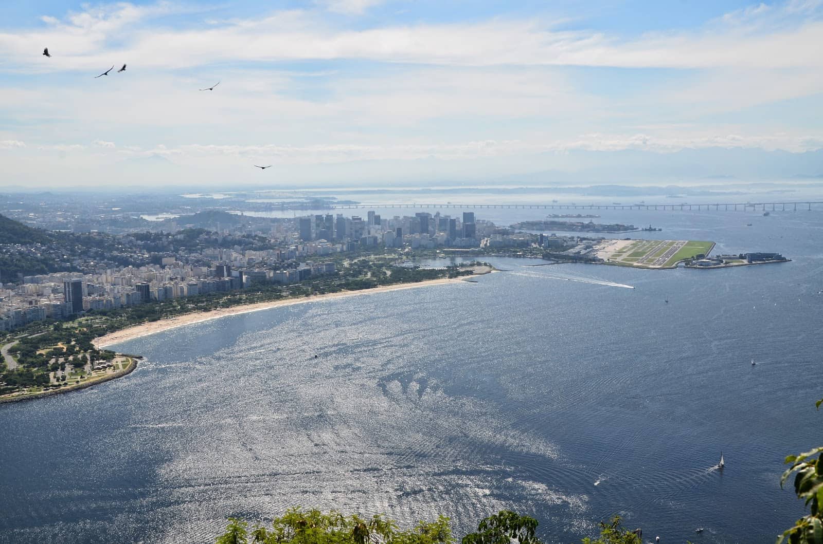 View of Flamengo and the city center from Sugarloaf Mountain in Rio de Janeiro, Brazil