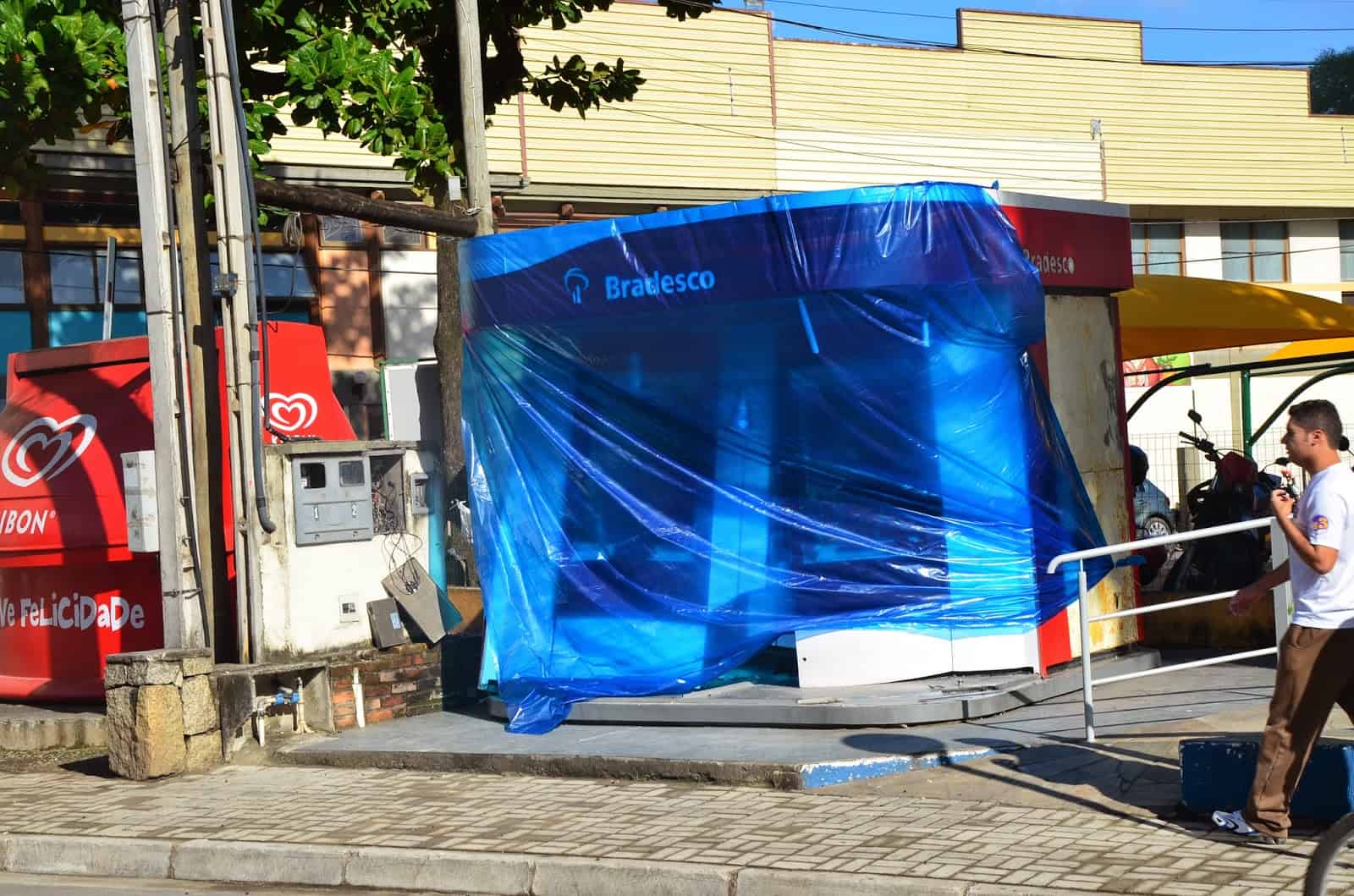 Bombed ATM in Ilhabela, Brazil