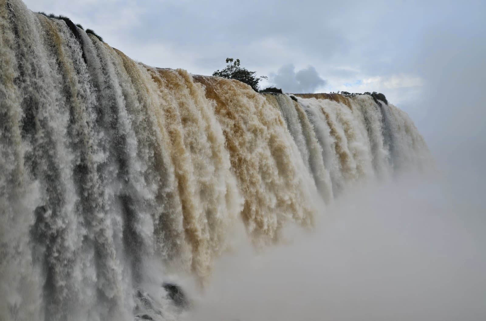 The falls from the lookout at Iguaçu National Park in Brazil