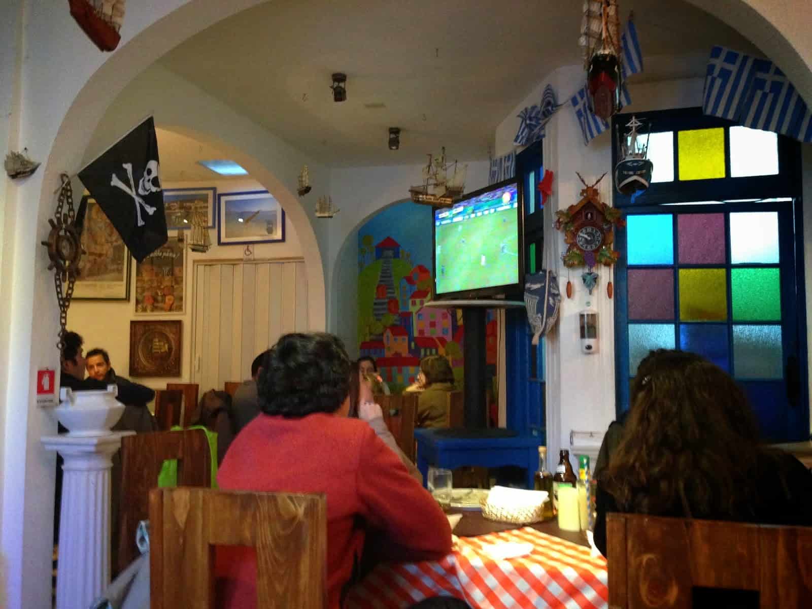 Watching the game at Opa Opa in Santiago, Chile