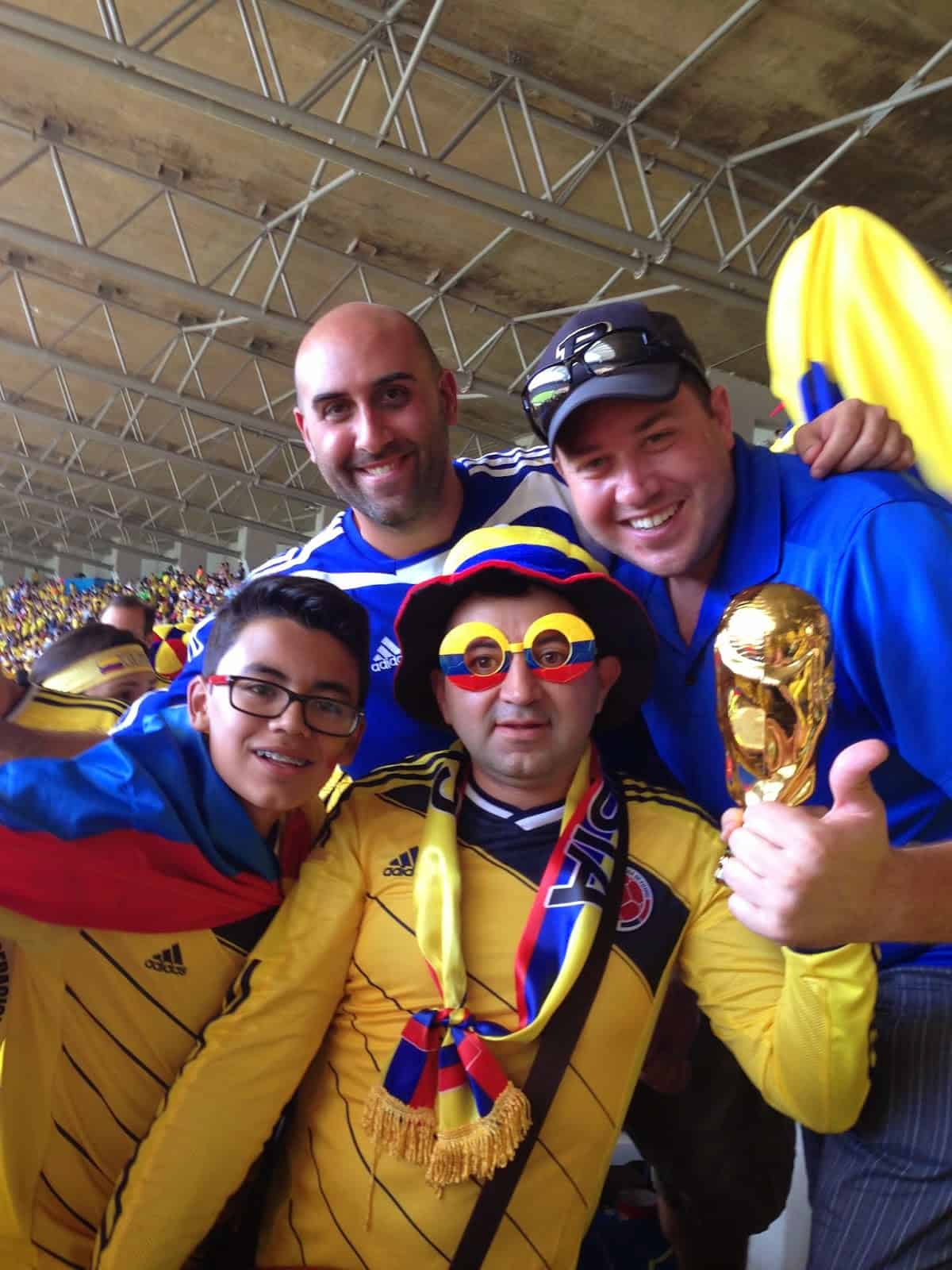 With some fans after the game 2014 World Cup at Estádio Mineirão in Belo Horizonte, Brazil