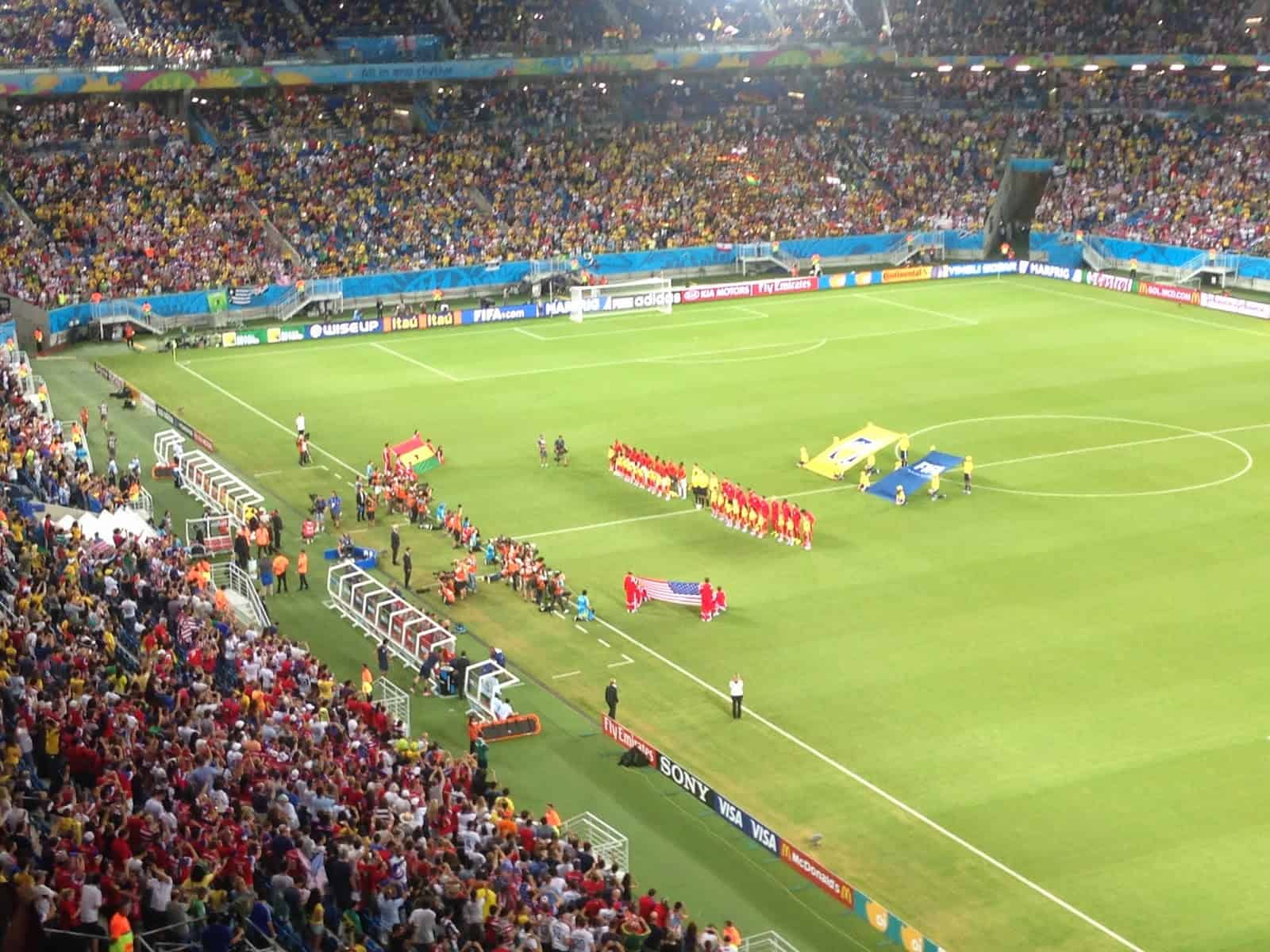 National anthems USA vs Ghana World Cup 2014 at Arena das Dunas in Natal, Brazil
