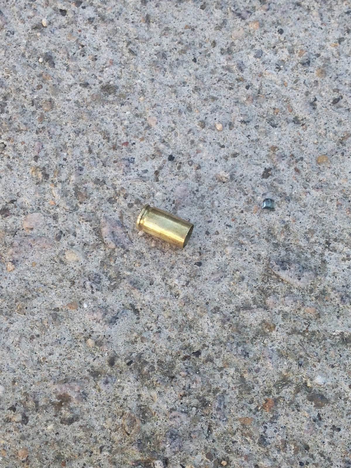 Bullet shell in front of the hostel in Ilhabela, Brazil