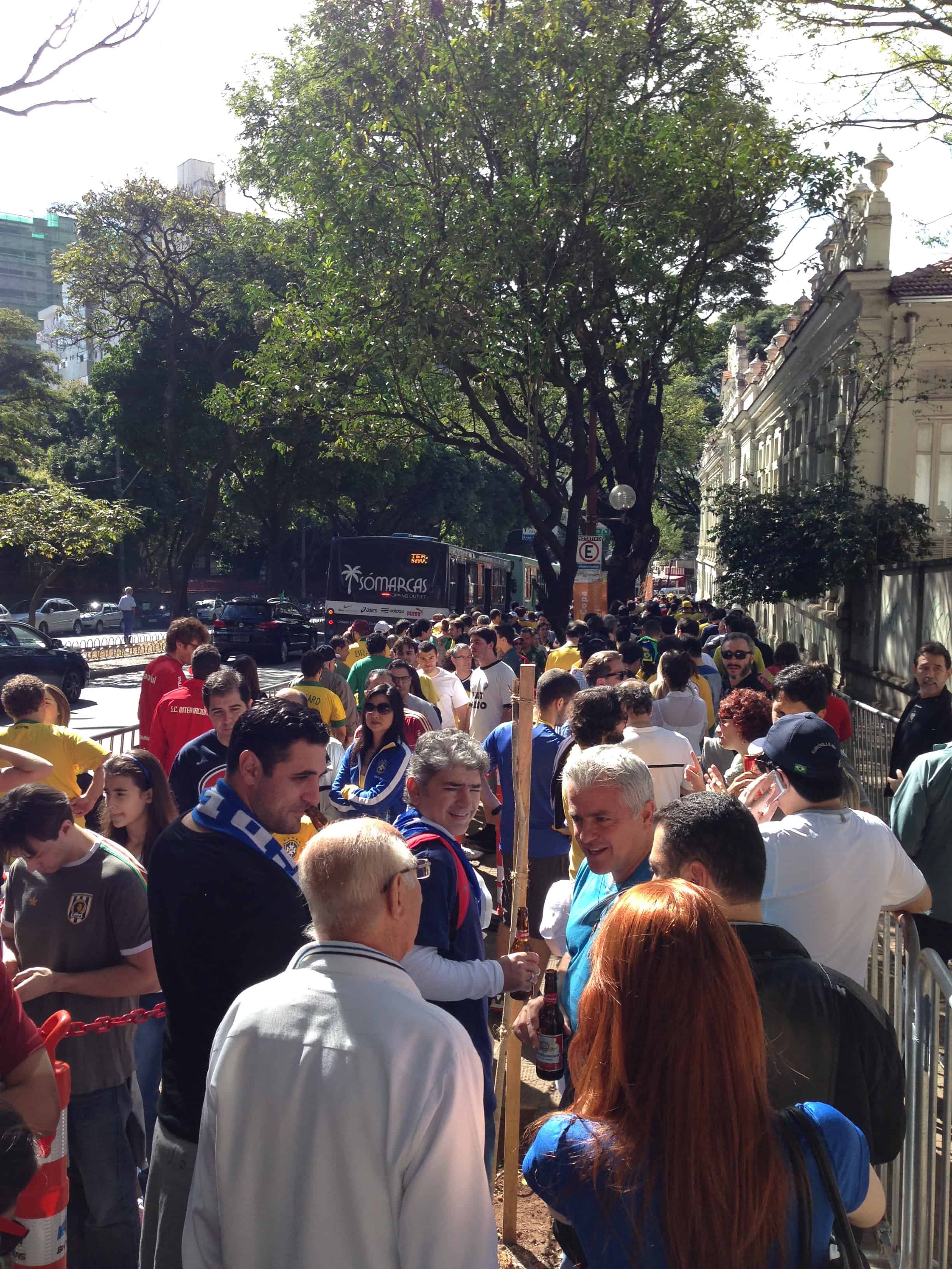 Waiting for the bus to 2014 World Cup at Estádio Mineirão in Belo Horizonte, Brazil
