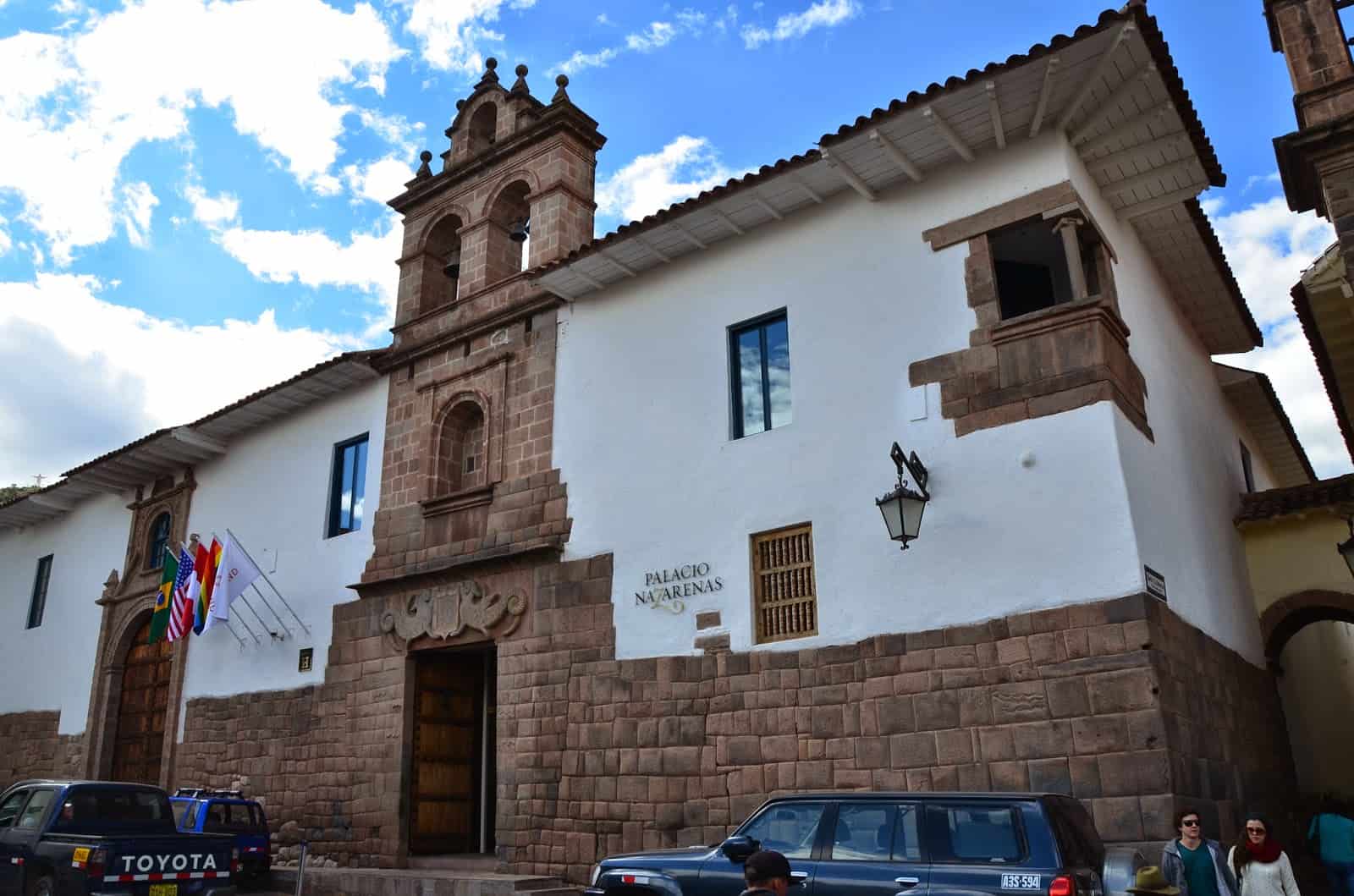 Palacio Nazarenas on Plazoleta Nazarenas in Cusco, Peru