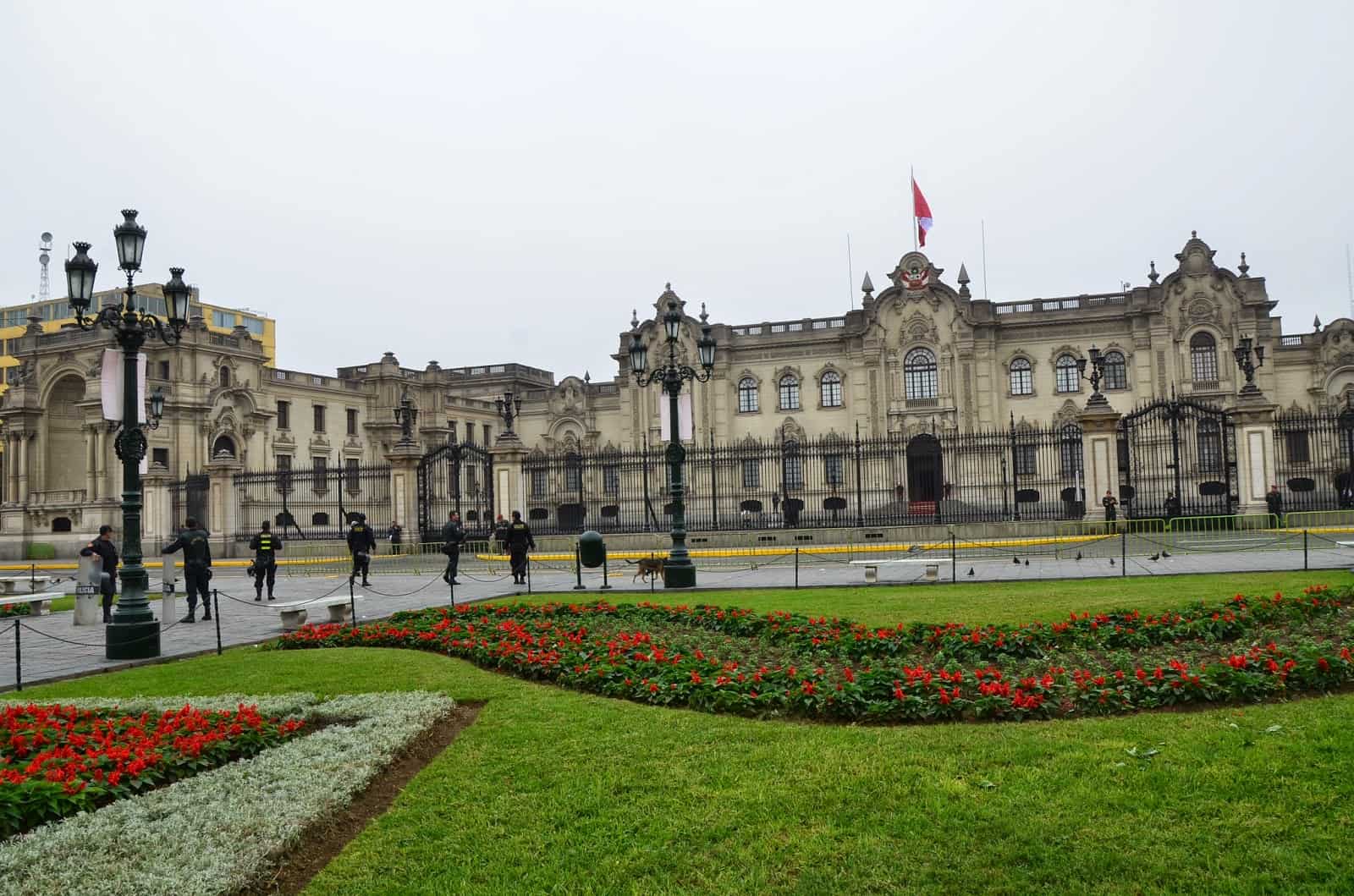 Palacio de Gobierno at Plaza Mayor in Lima, Peru