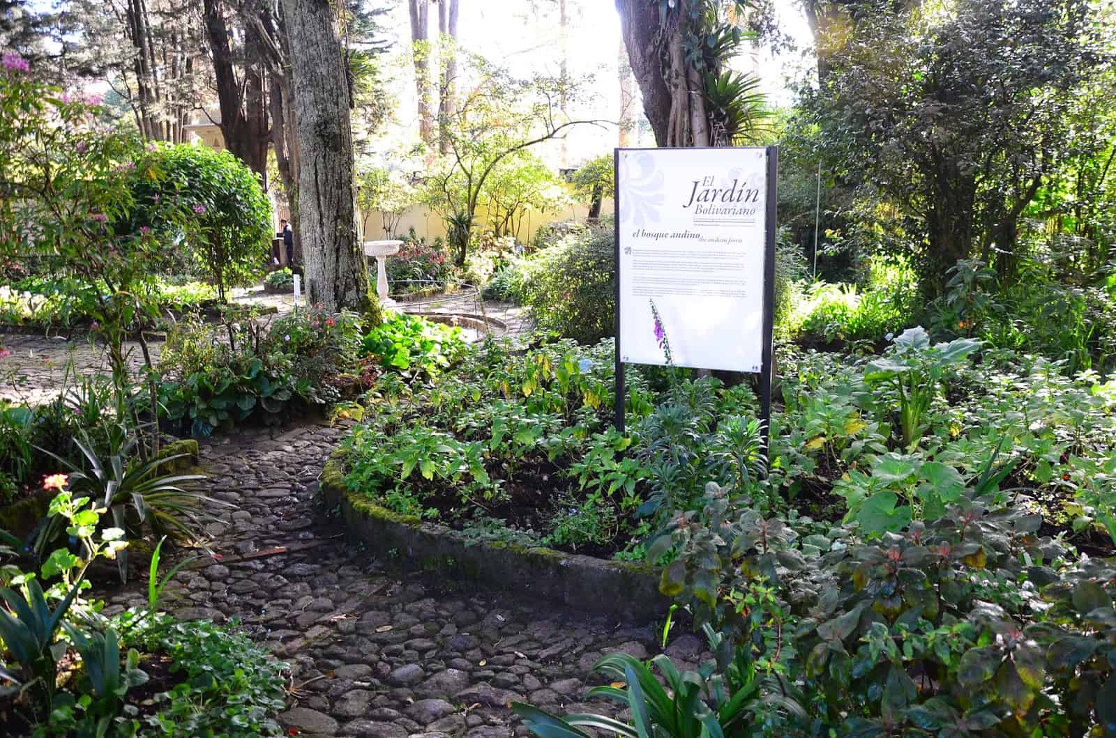 Bolivarian Garden at Quinta de Bolívar in La Candelaria, Bogotá, Colombia