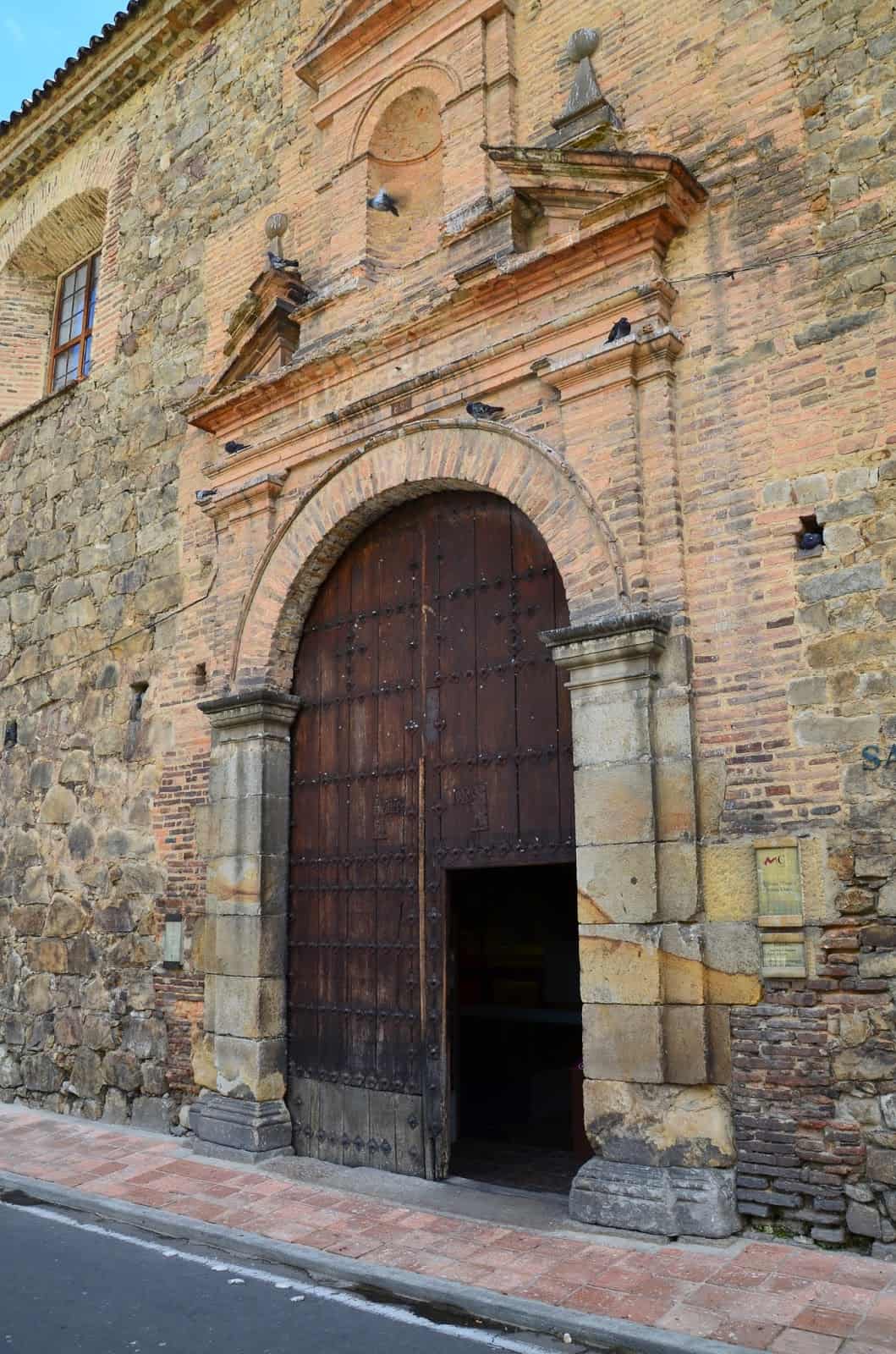Entrance to the Santa Clara Museum in La Candelaria, Bogotá, Colombia