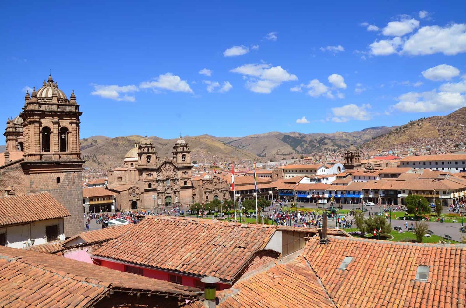 Plaza de Armas from Colegio Real San Francisco de Borja in Cusco, Peru