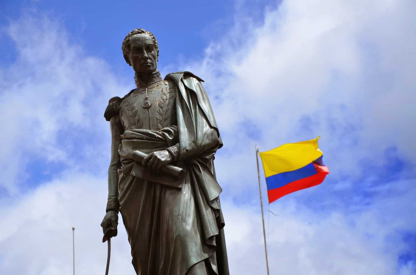 Simón Bolívar monument in Plaza de Bolívar, La Candelaria, Bogotá, Colombia