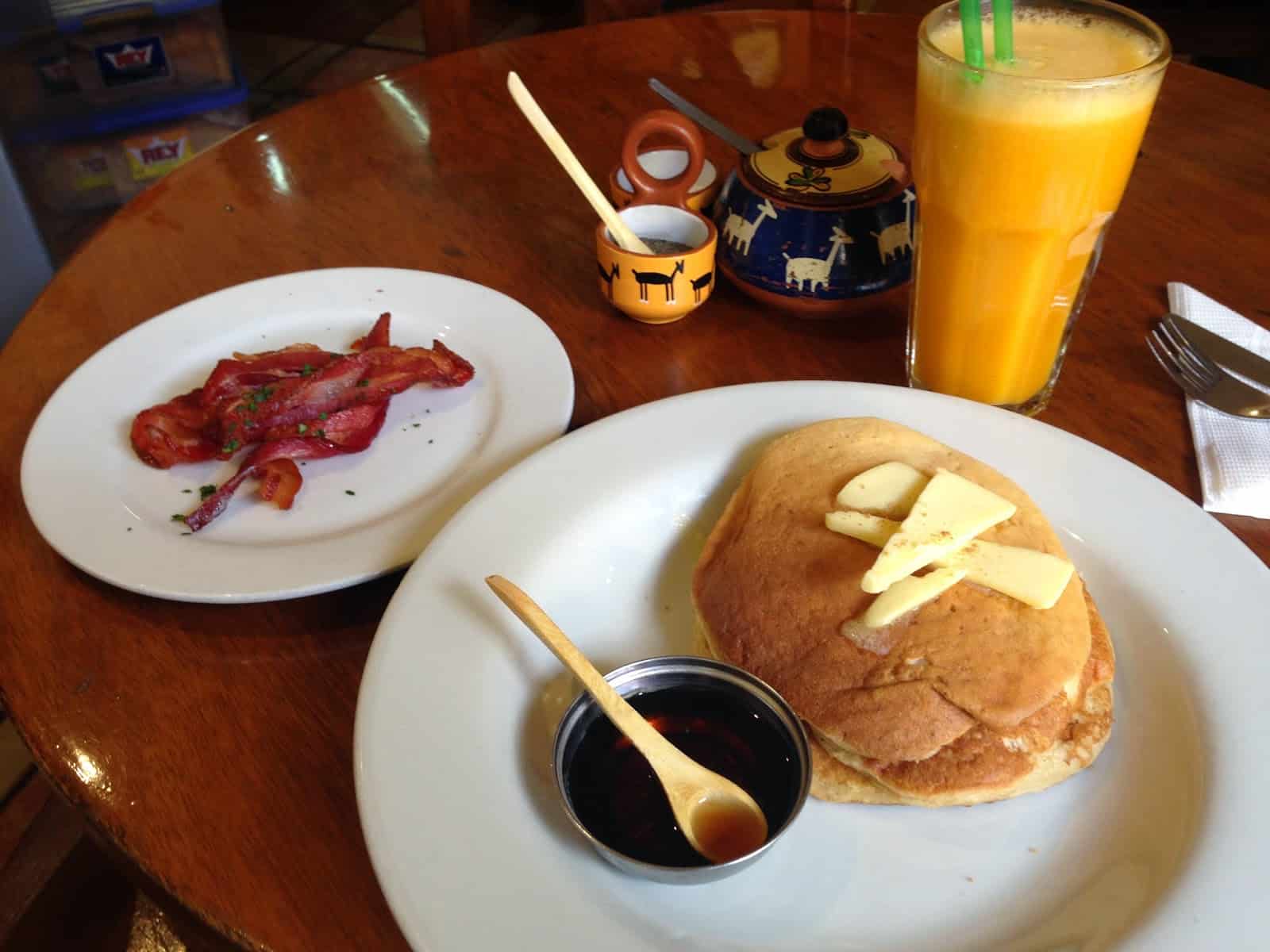 Big Fluffy Pancakes at Jack's Café in Cusco, Peru