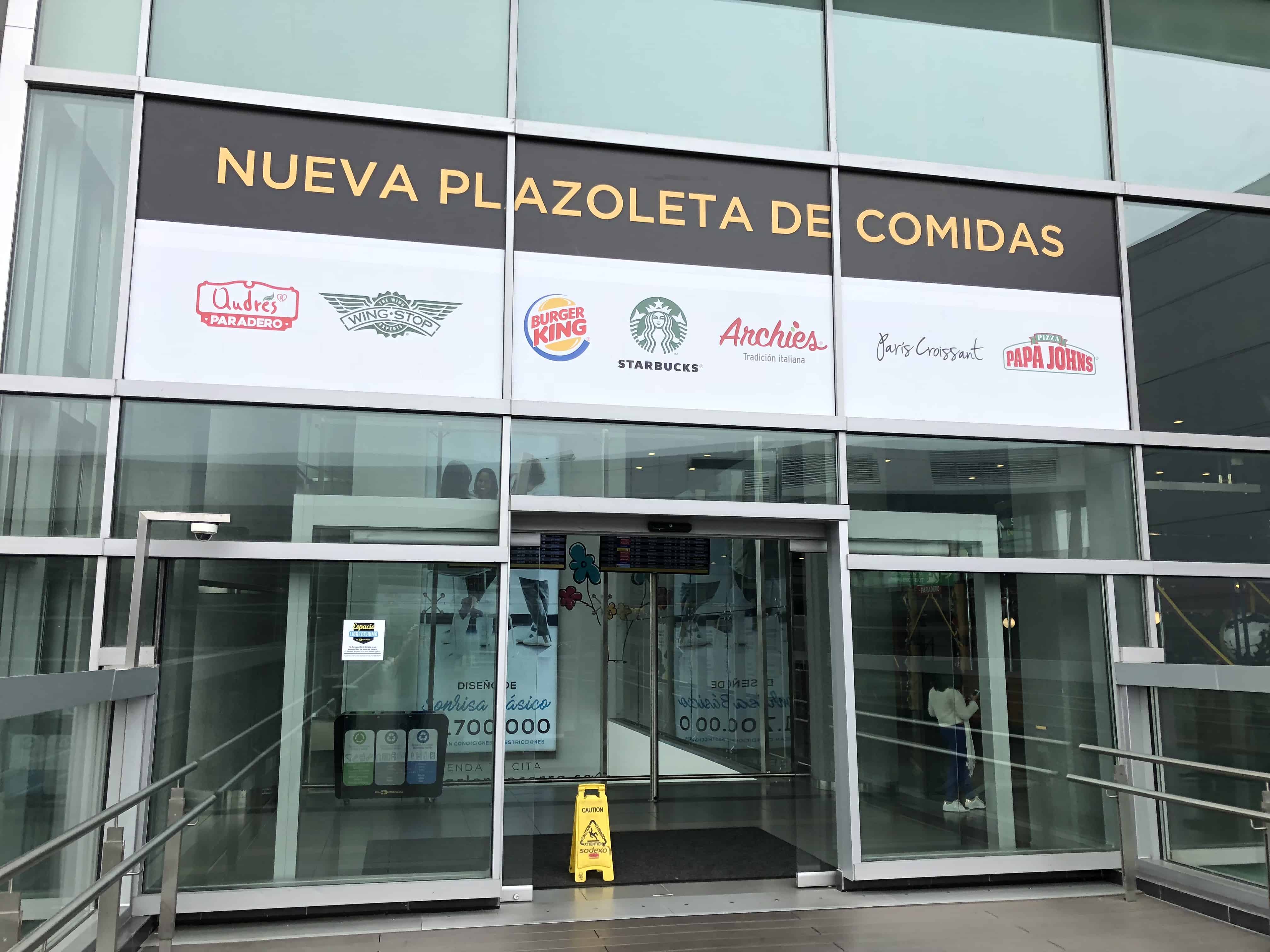 Entrance to the food court at El Dorado International Airport in Bogotá, Colombia