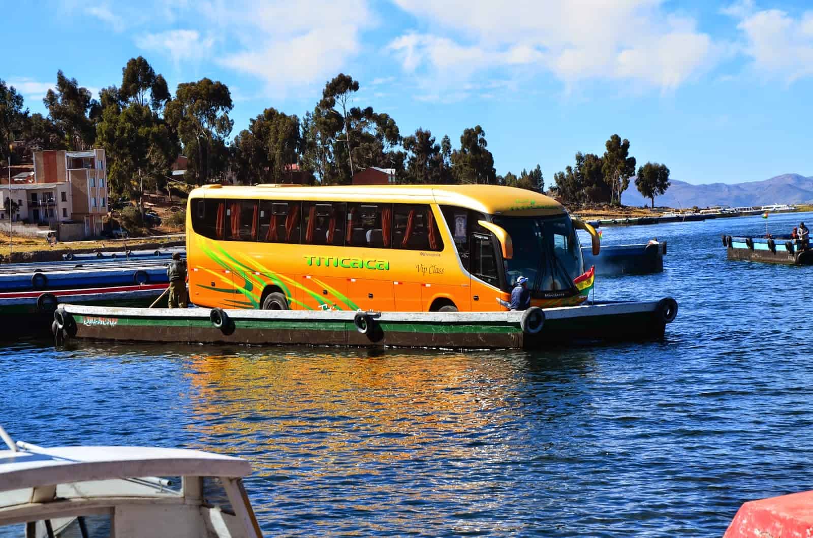 Bus barge at San Pedro de Tique, Bolivia