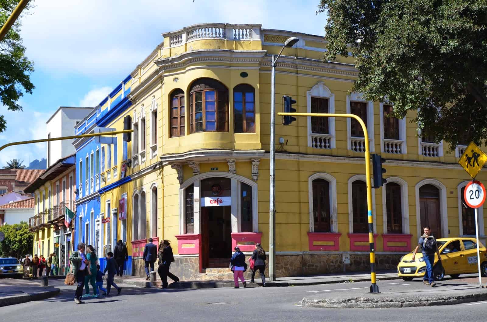 Colorful buildings in La Candelaria, Bogotá, Colombia