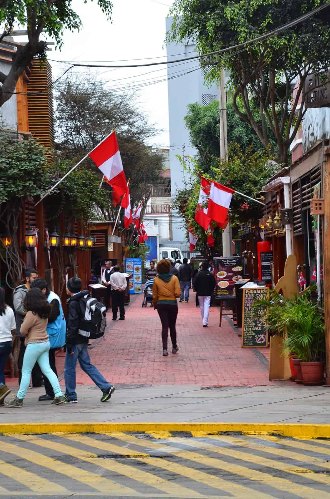 Calle de las Pizzas in Miraflores, Lima, Peru