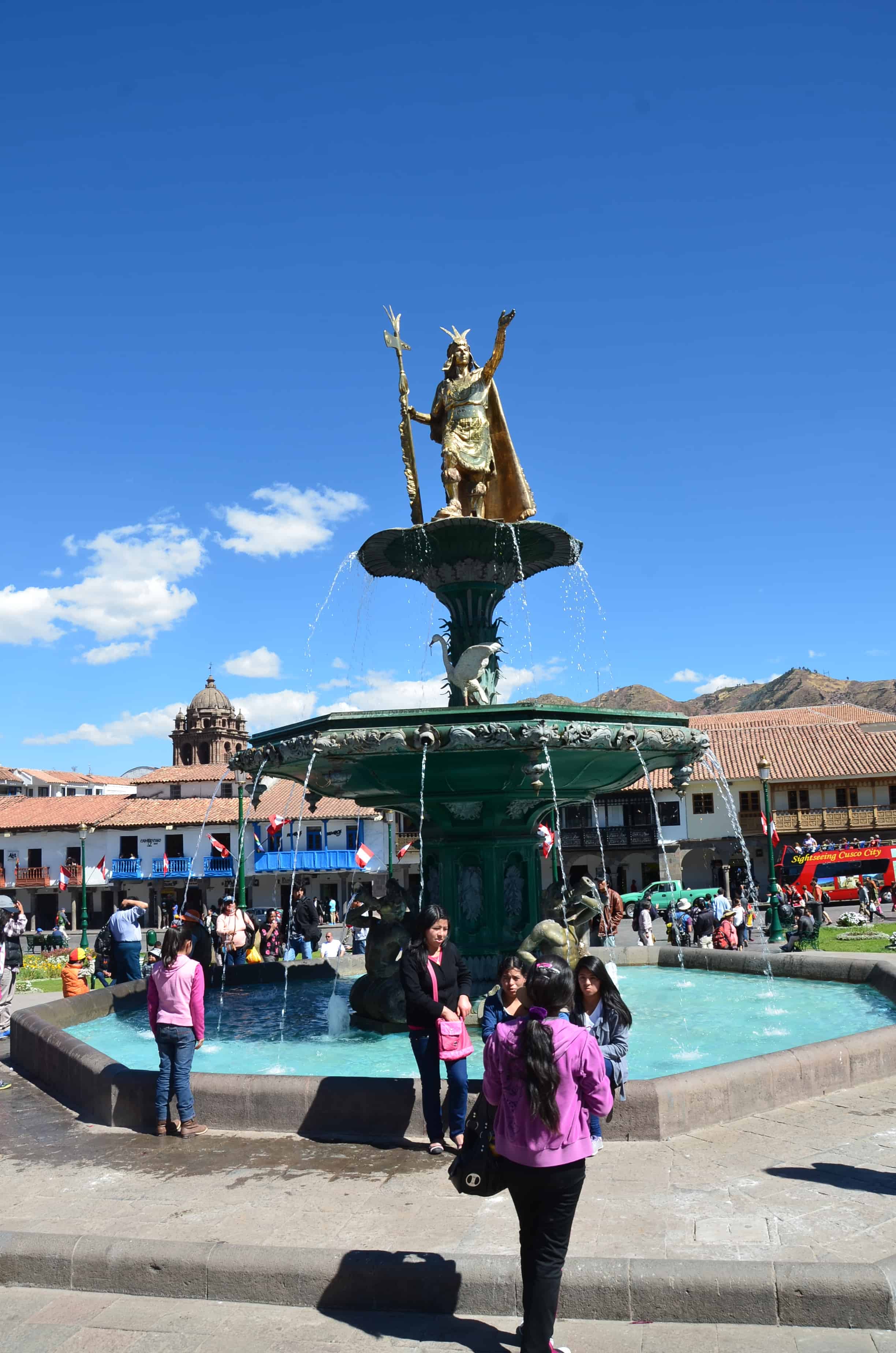 Fountain in Plaza de Armas, Cusco, Peru