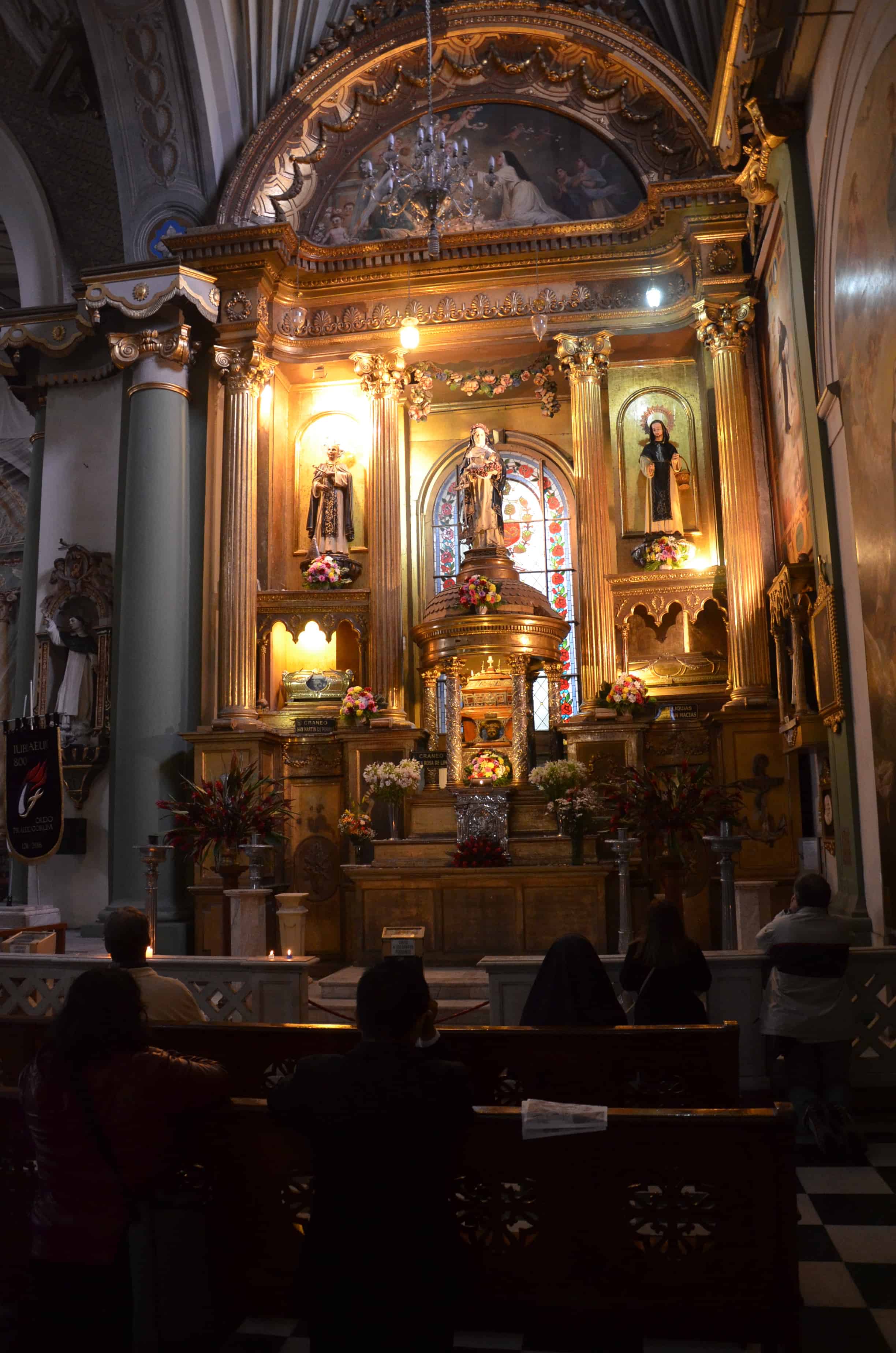 Relics of the three saints at Iglesia de Santo Domingo in Lima, Peru