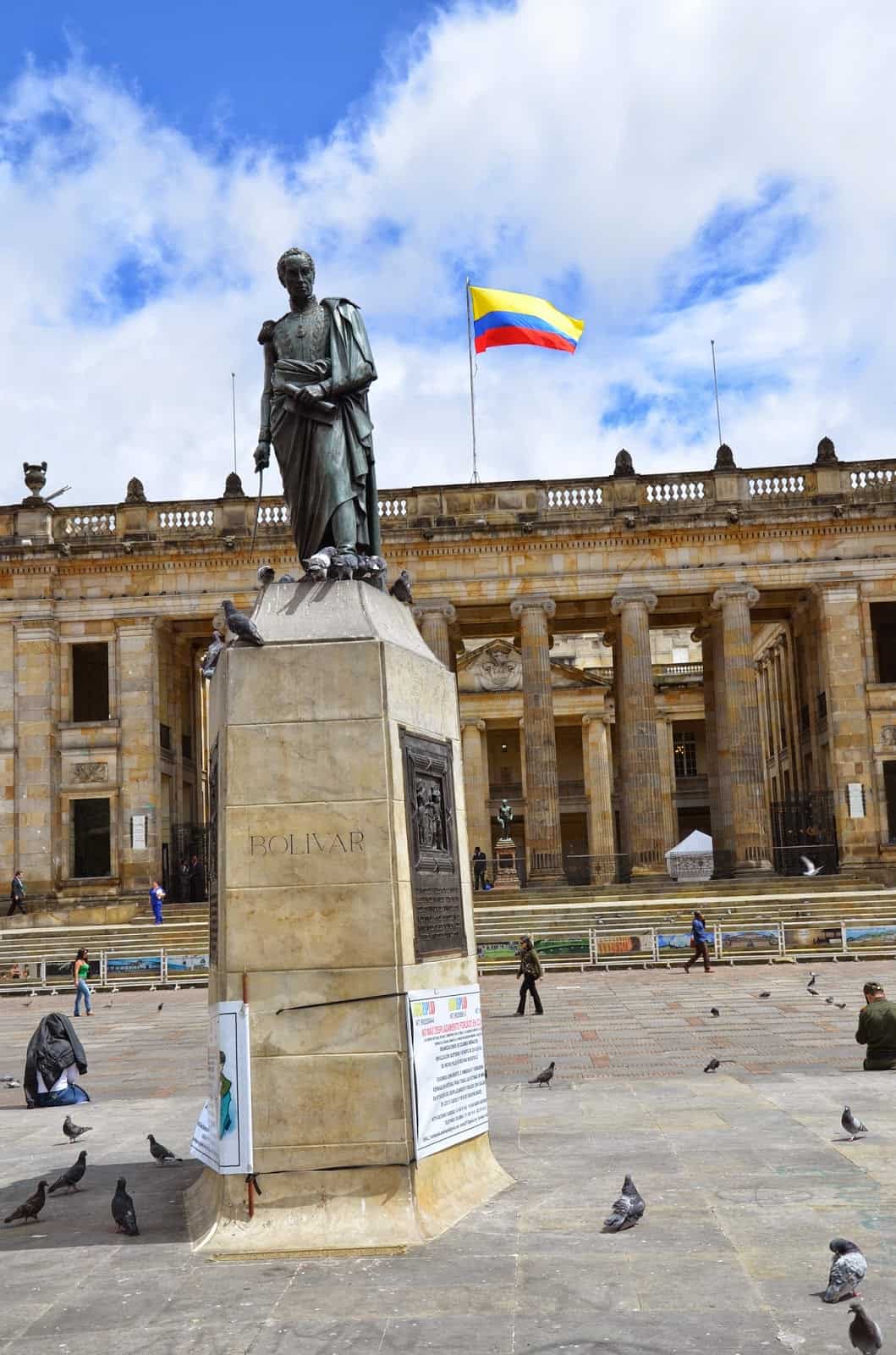 Simón Bolívar statue in Plaza de Bolívar, La Candelaria, Bogotá, Colombia