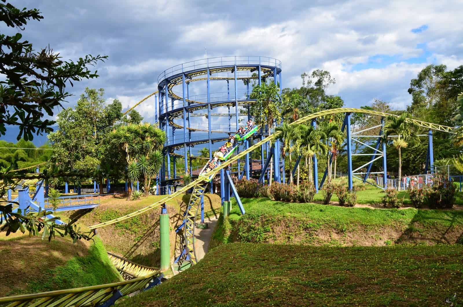 Rollercoaster at Parque Nacional del Café in Quindío, Colombia