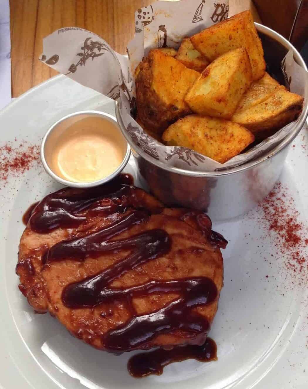 Pork chop at Bonhomía in Provenza, El Poblado, Medellín, Antioquia, Colombia