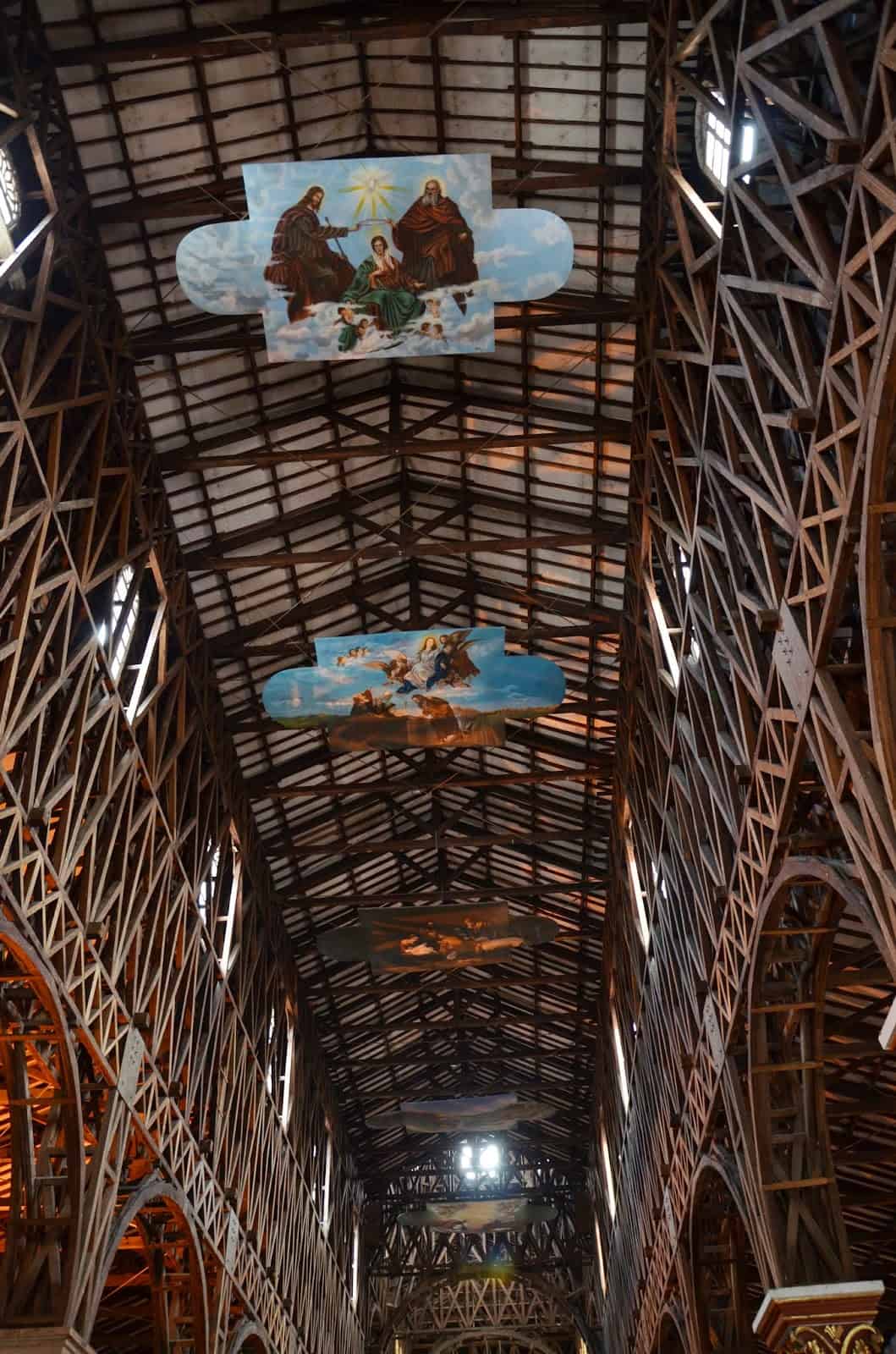 Ceiling of Our Lady of Poverty at Plaza de Bolívar in Pereira, Risaralda, Colombia