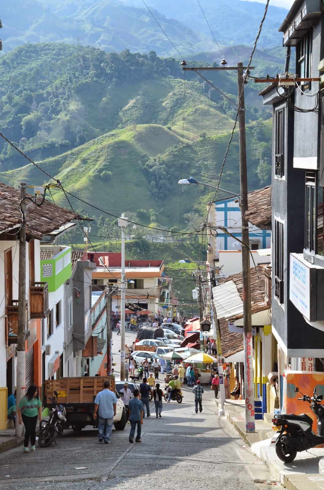 A street in Belén de Umbría, Risaralda, Colombia