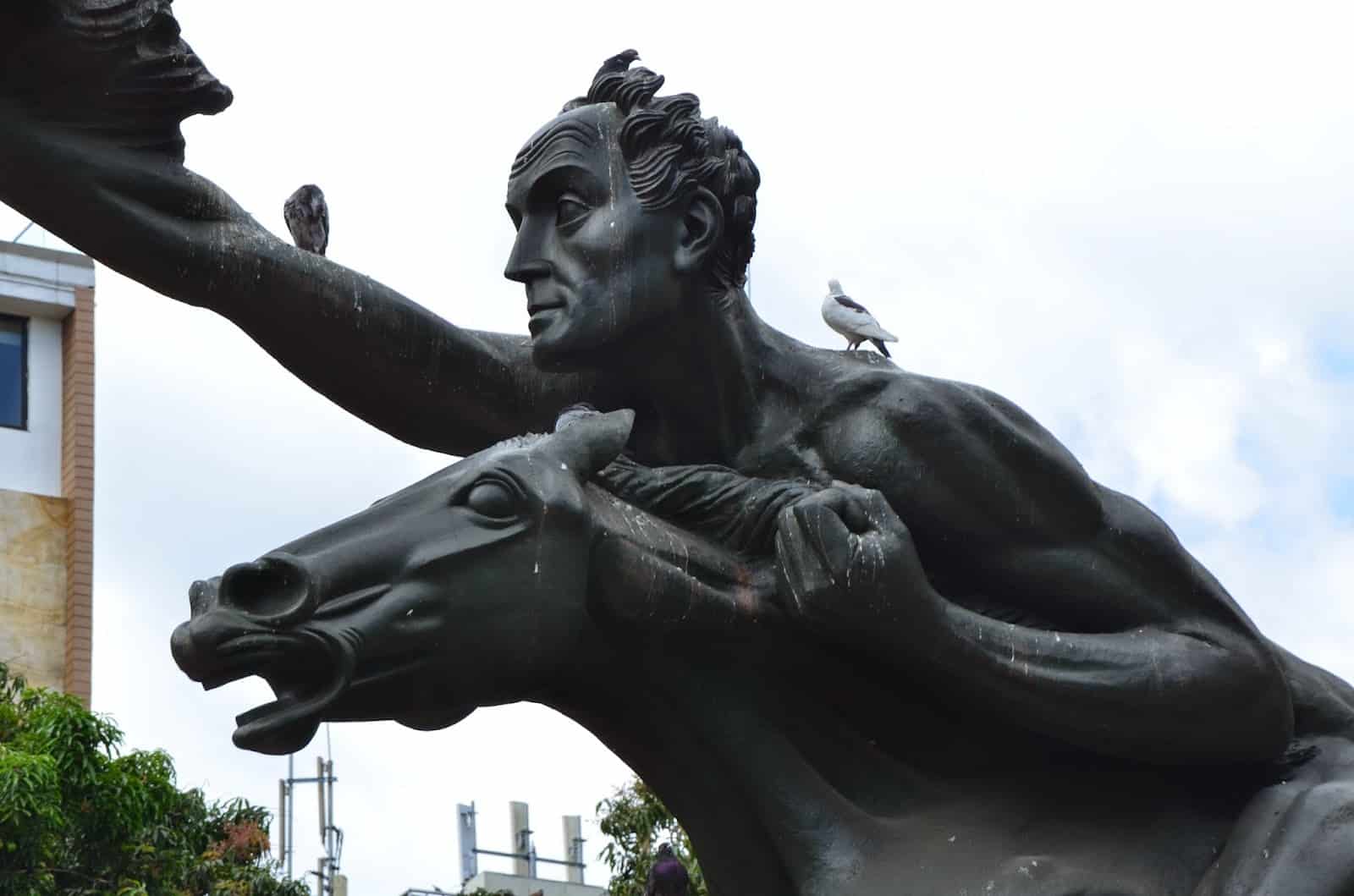 Naked Bolívar at Plaza de Bolívar in Pereira, Risaralda, Colombia