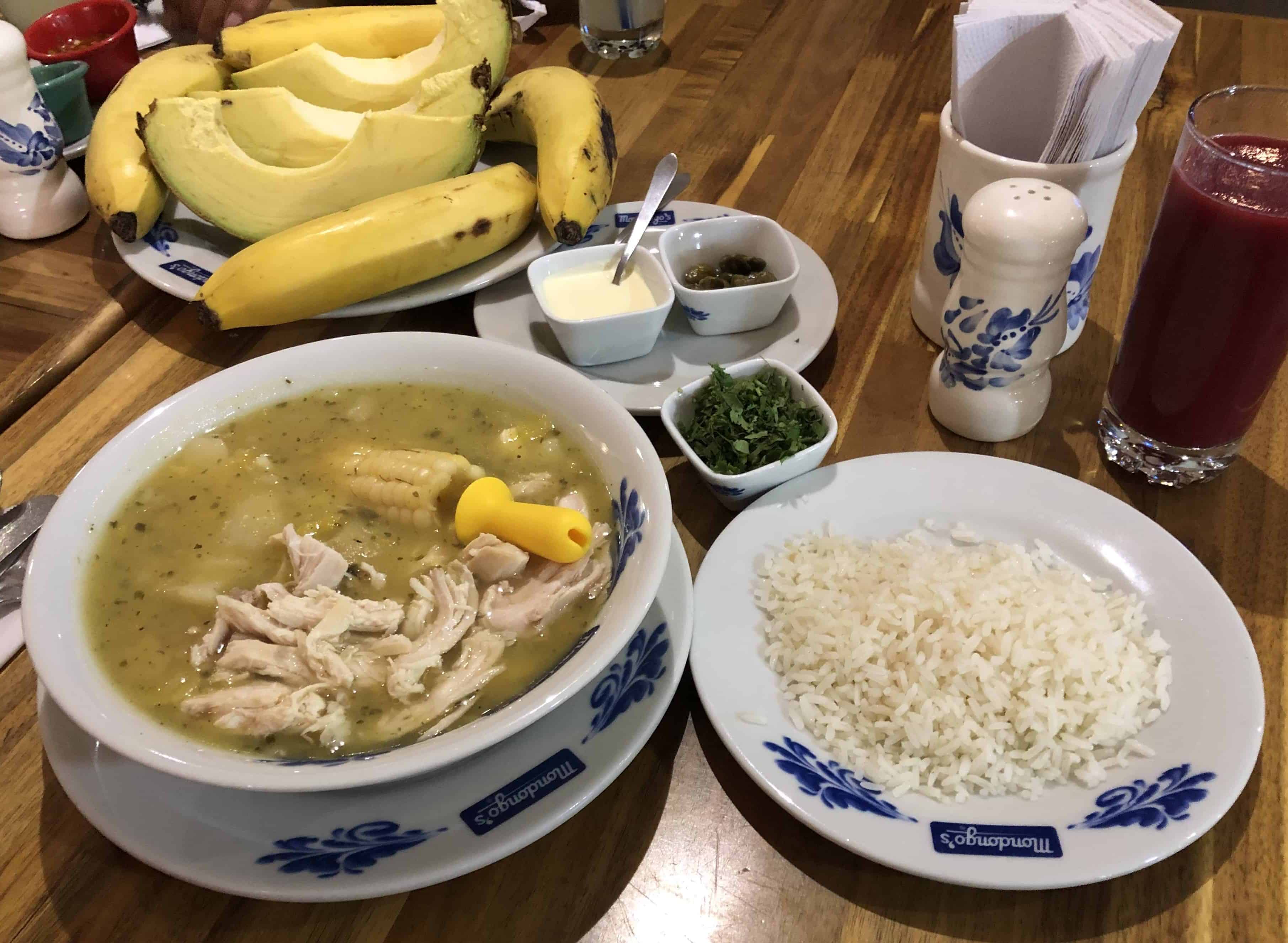 Ajiaco at Mondongo's in El Poblado, Medellín, Antioquia, Colombia