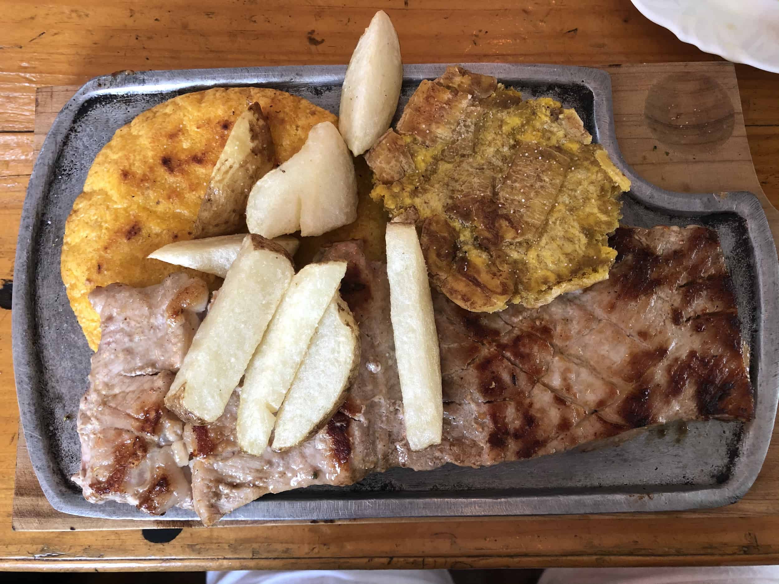 Pork steak at Sabrozona in Belén de Umbría, Risaralda, Colombia