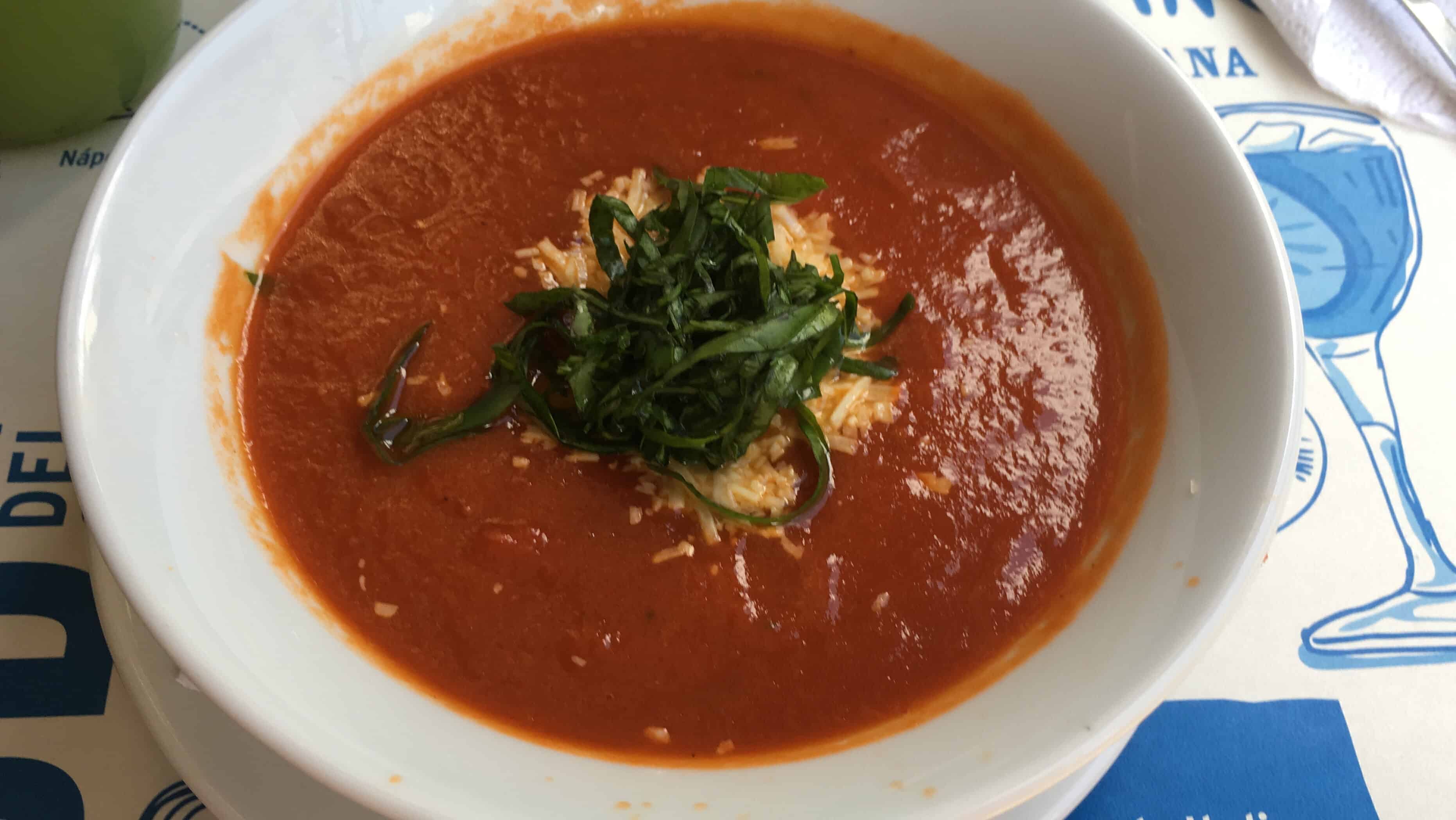 Tomato soup at Nino e Pastino in Medellín, Antioquia, Colombia