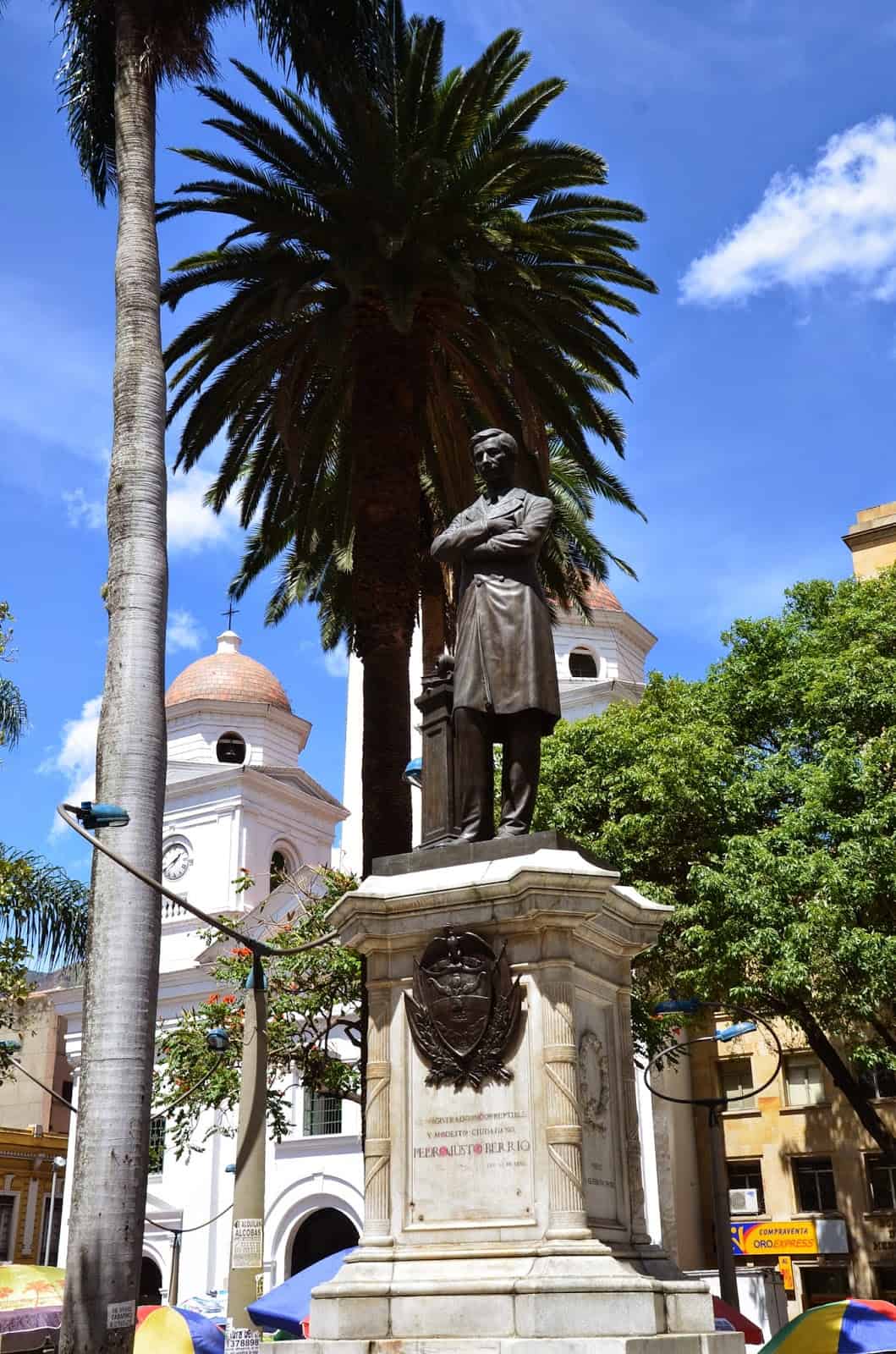 Pedro Justo Berrío statue at Parque Berrío in Medellín, Antioquia, Colombia