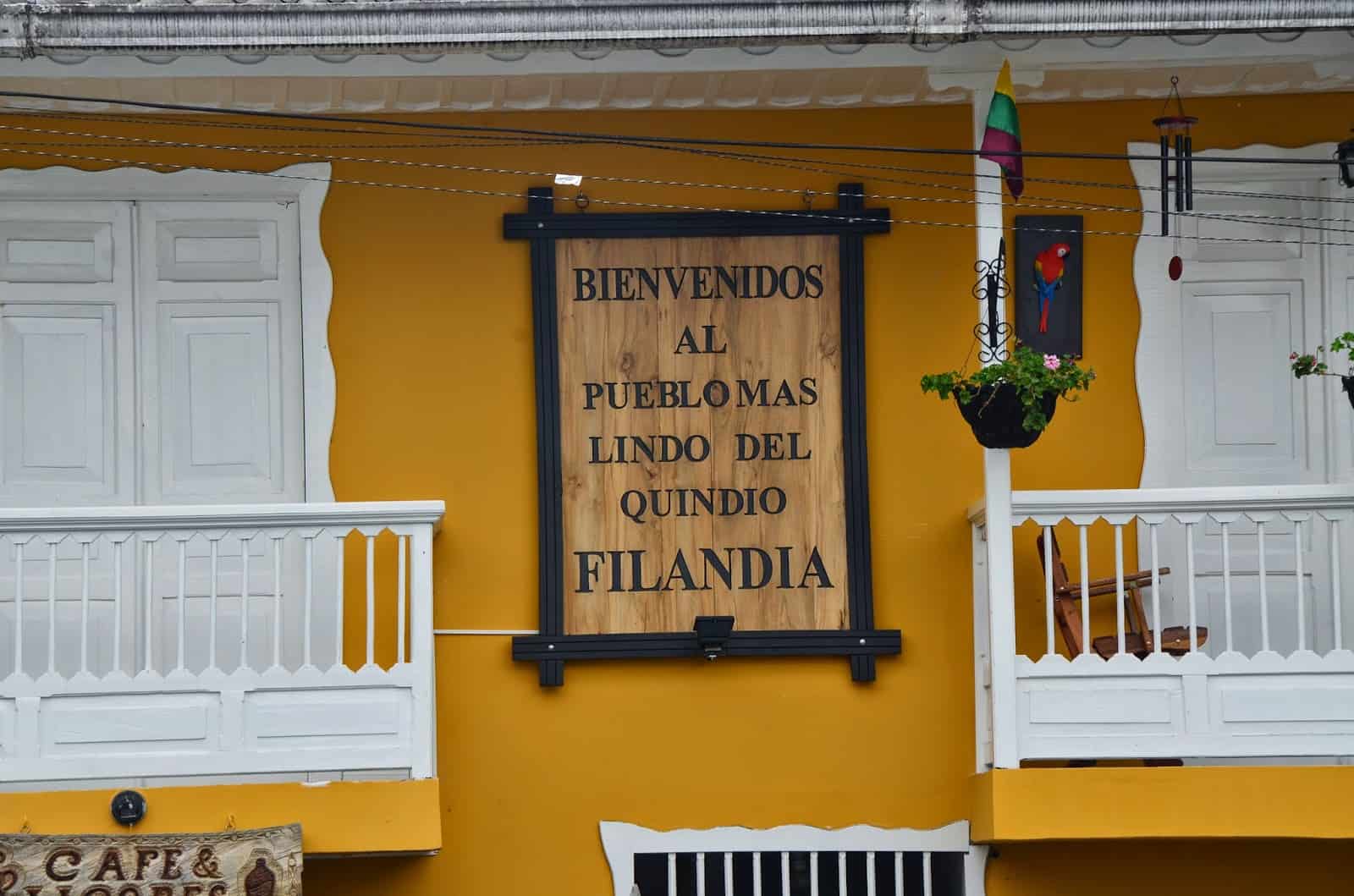 "Welcome to the most beautiful town of Quindío" in Filandia, Quindío, Colombia