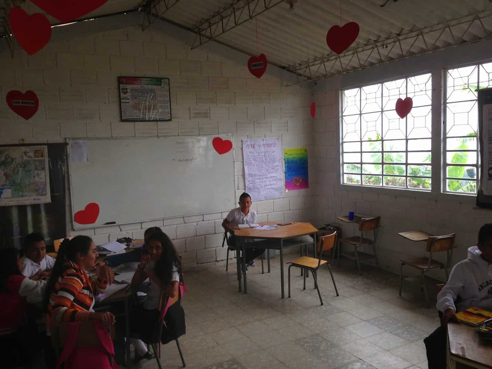The school in La Tribuna, Belén de Umbría, Risaralda, Colombia