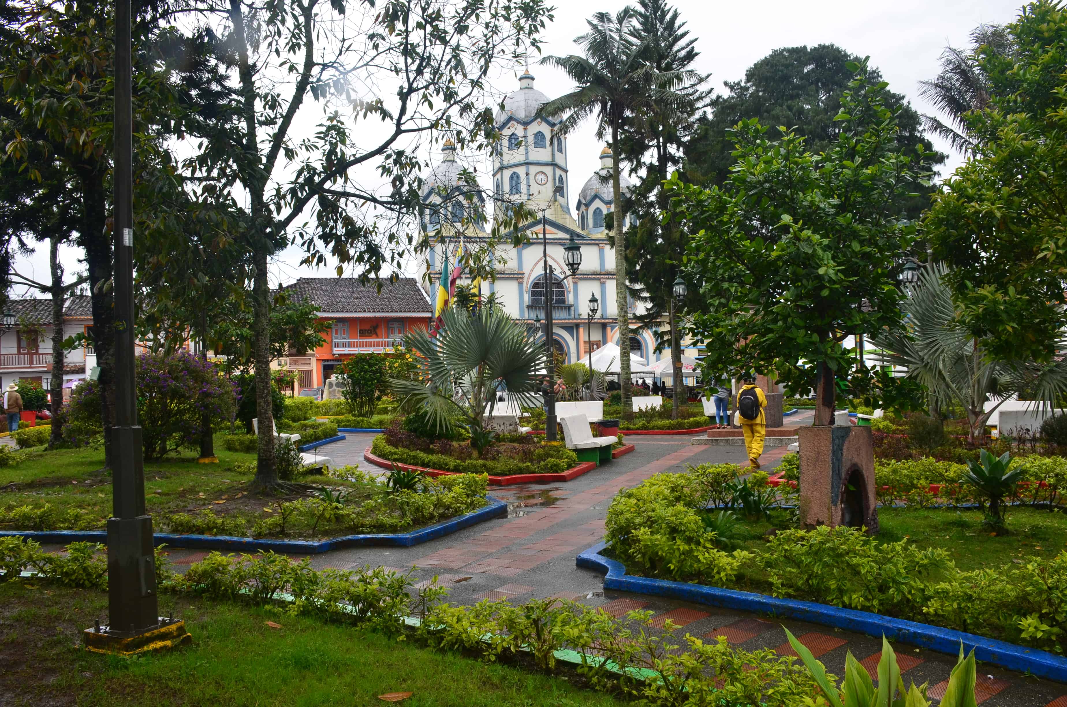 Plaza in May 2019 in Filandia, Quindío, Colombia