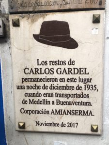 Carlos Gardel historical marker in Anserma, Caldas, Colombia