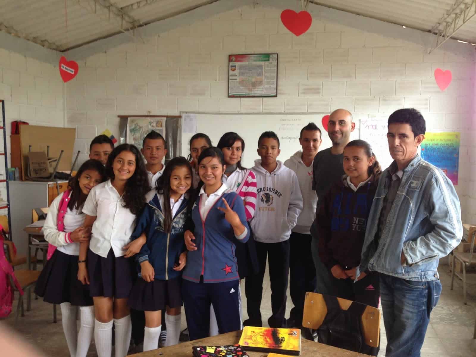 With the students in La Tribuna, Belén de Umbría, Risaralda, Colombia