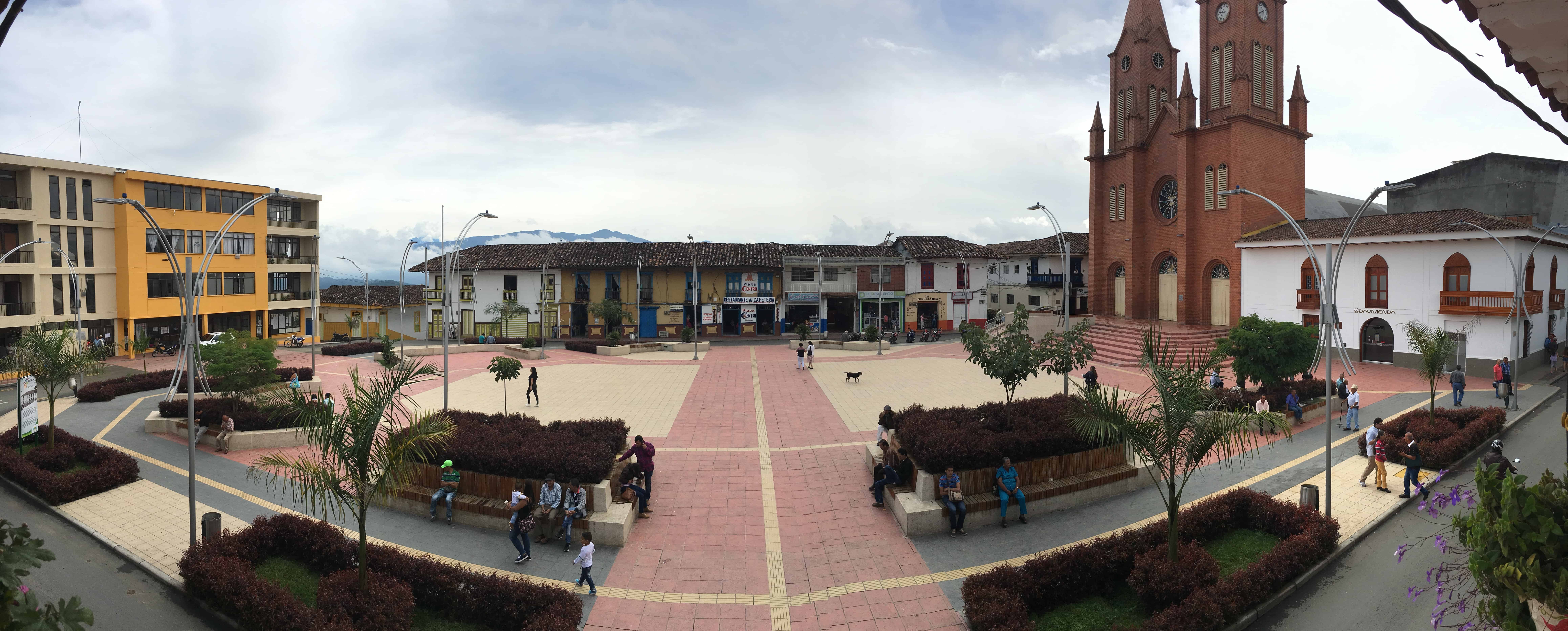 Lower plaza in Anserma, Caldas, Colombia