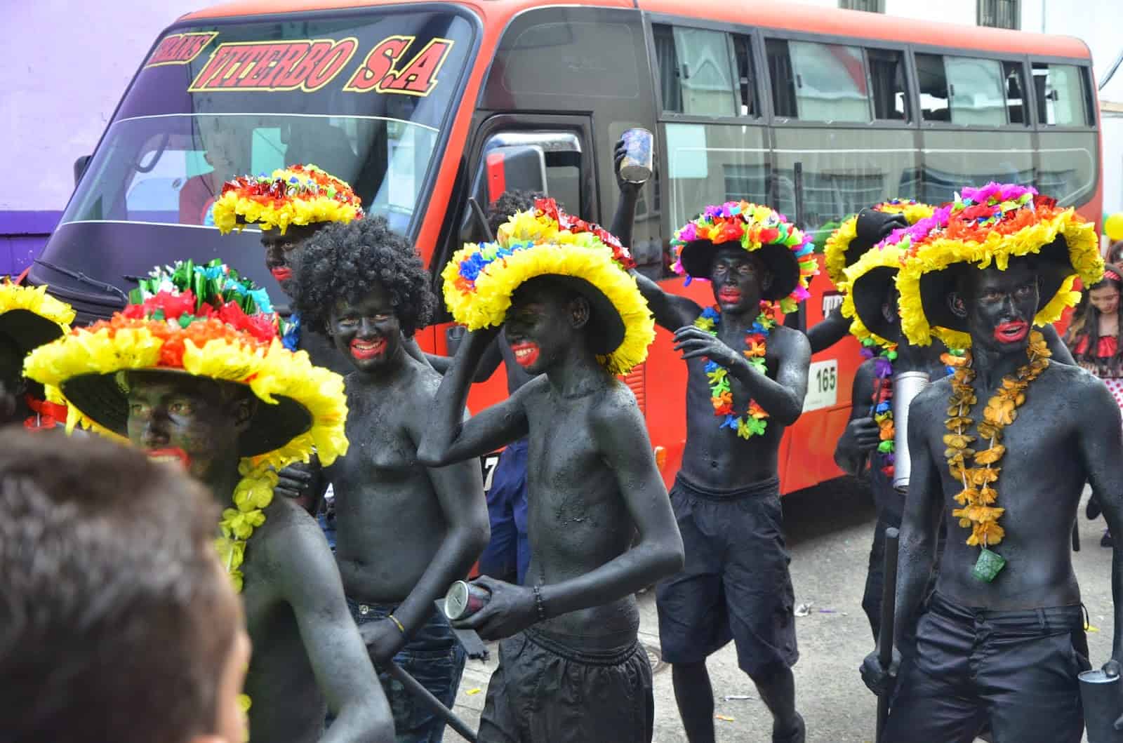Carnaval de Barranquilla - Africans at the parade in Belén de Umbría, Risaralda, Colombia
