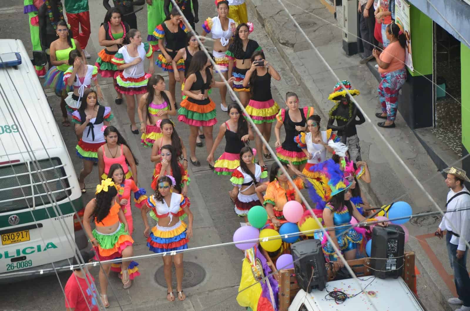 Carnaval de Barranquilla at the parade in Belén de Umbría, Risaralda, Colombia