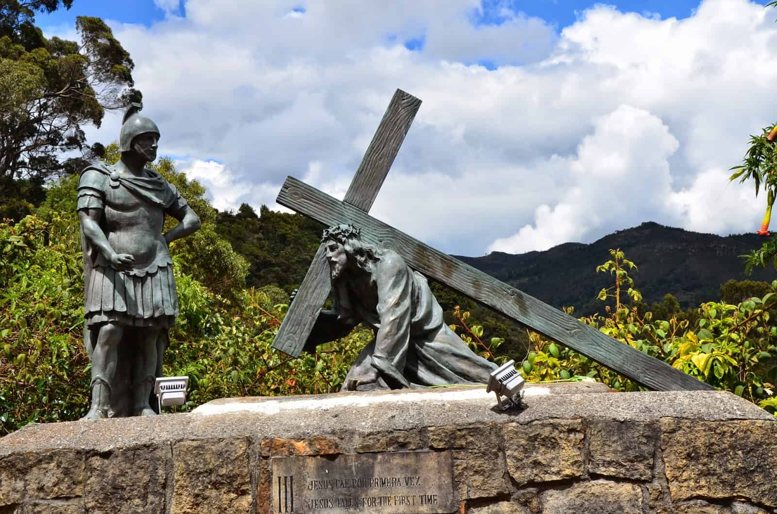 3rd Station of the Cross on the Via Crucis on Monserrate in Bogotá, Colombia